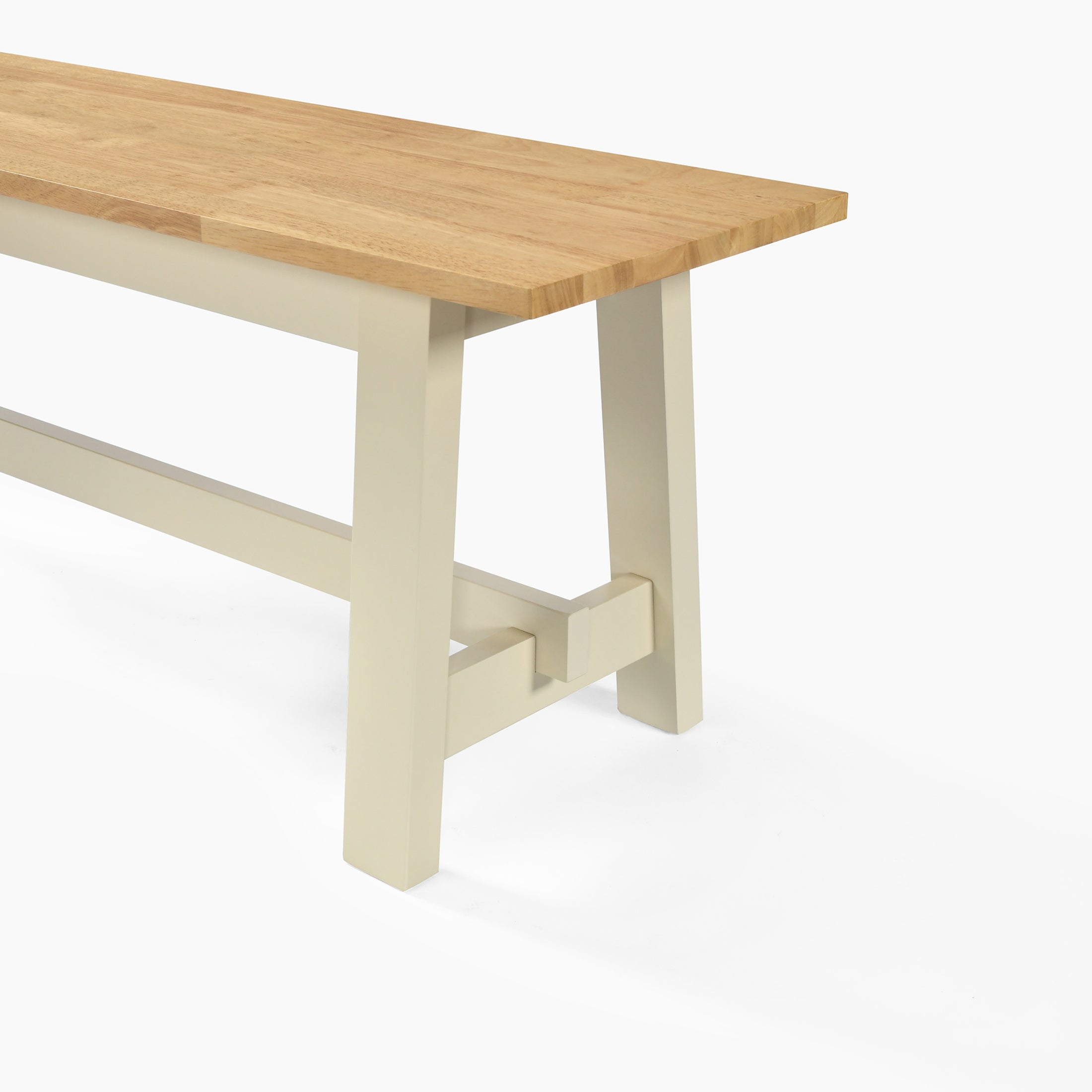 Blakeney Oak and Cream Solid Wood Dining Bench — image 5