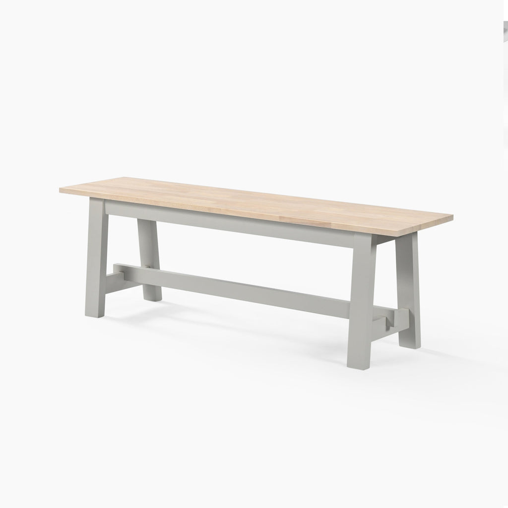 Blakeney Whitewashed and Light Grey Solid Wood Dining Bench — image 8