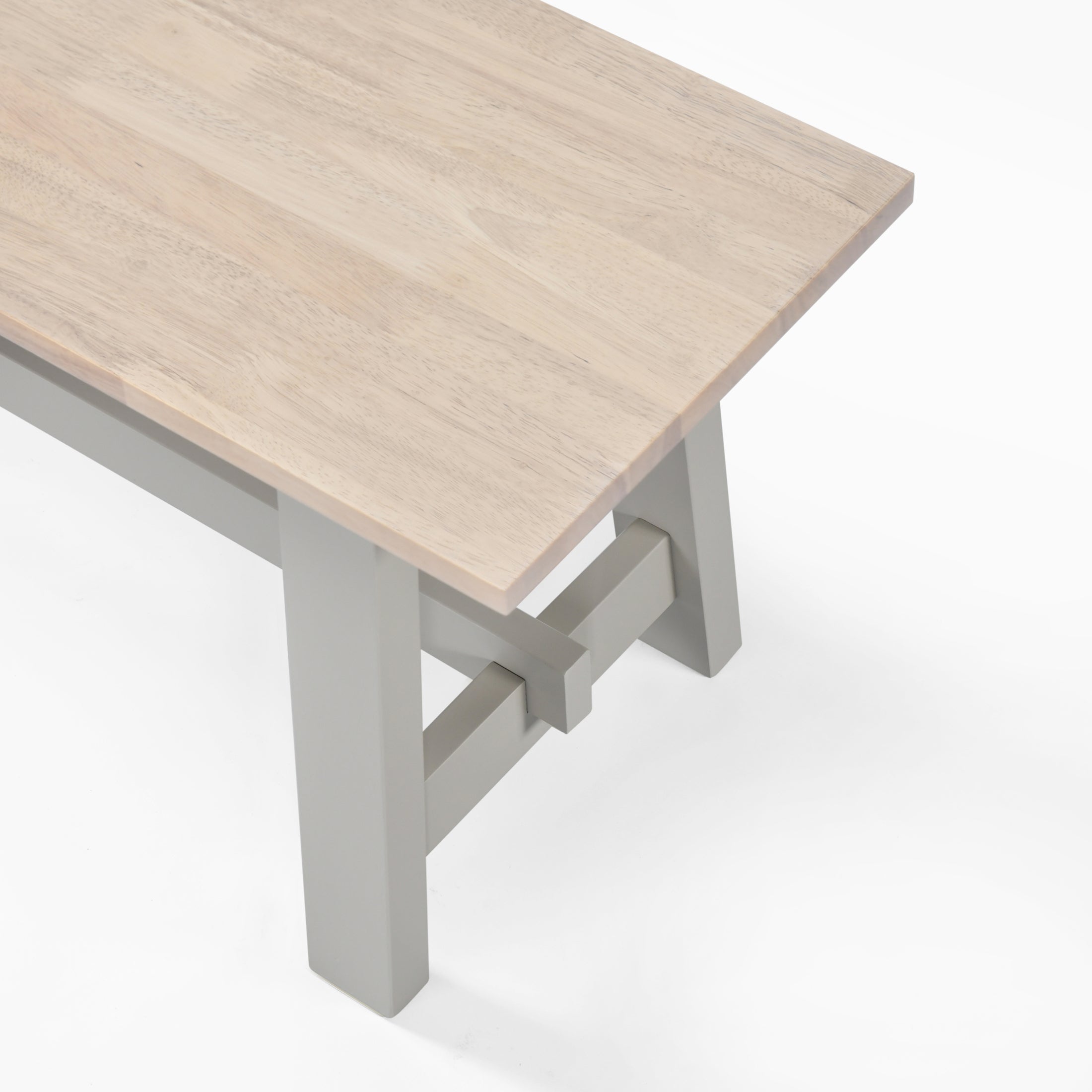 Blakeney Whitewashed and Light Grey Solid Wood Dining Bench — image 10