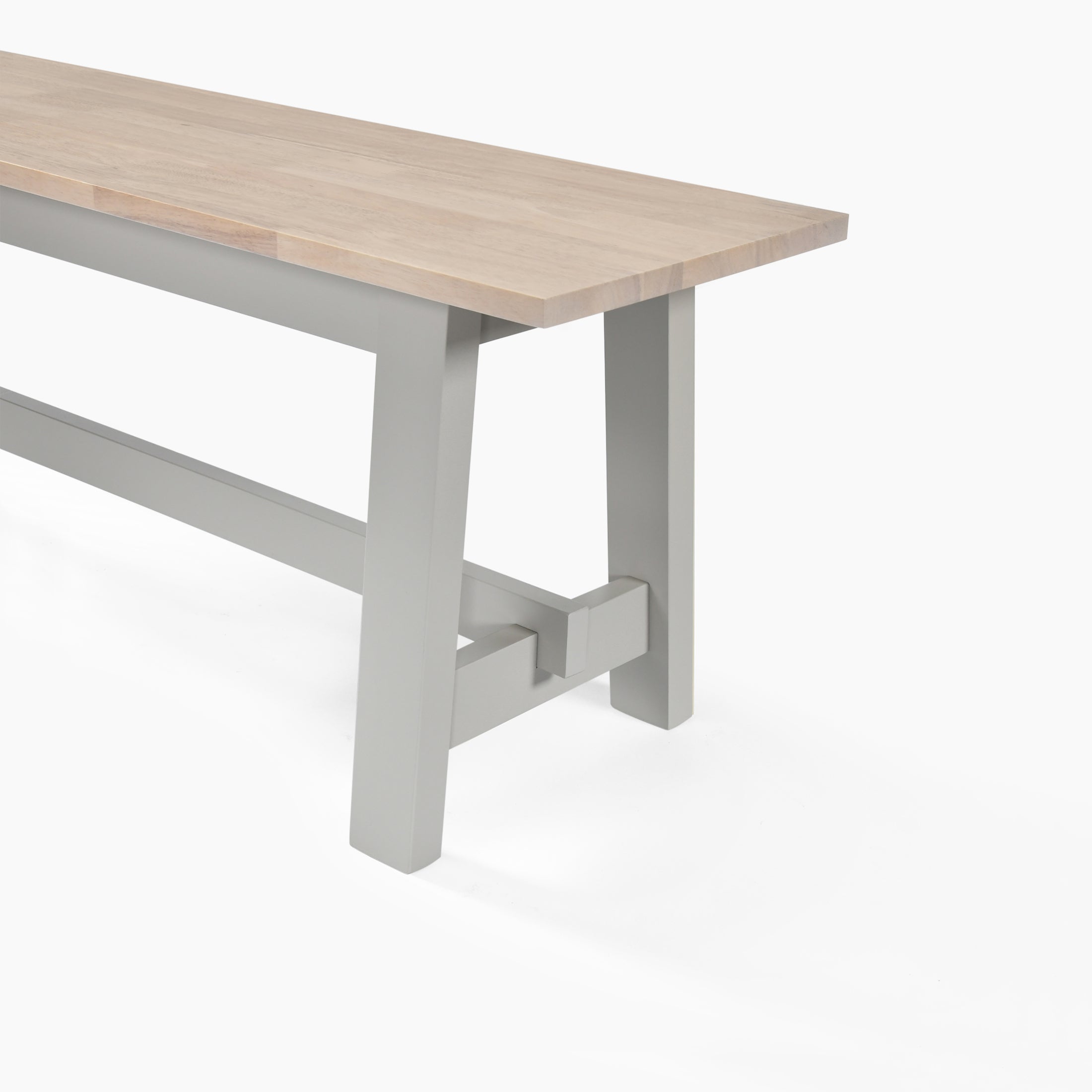 Blakeney Whitewashed and Light Grey Solid Wood Dining Bench — image 5