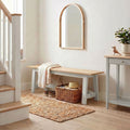 Blakeney Whitewashed and Light Grey Solid Wood Dining Bench — image 1