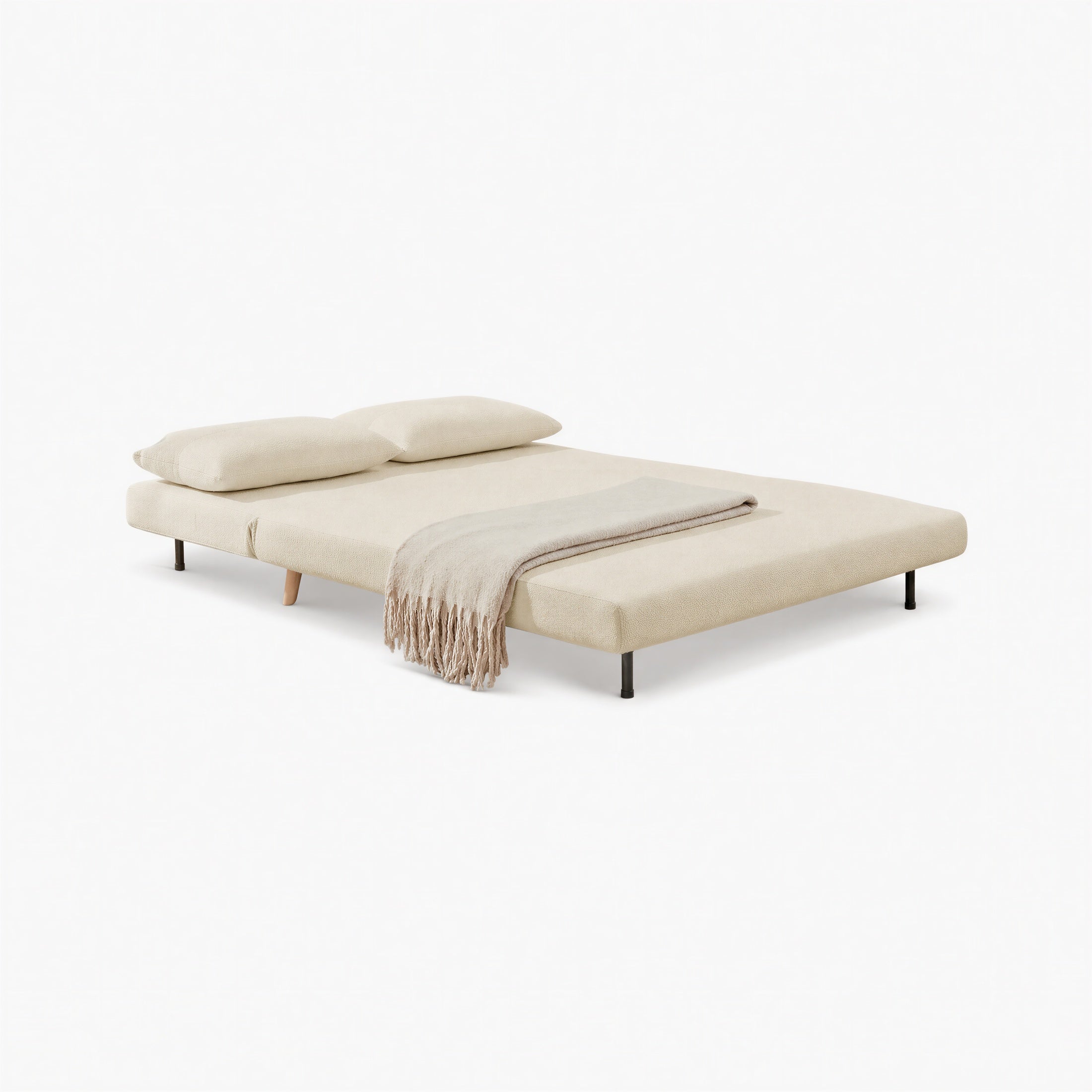 Bobby Off-White Boucle Fabric Double Folding Sofa Bed — image 3