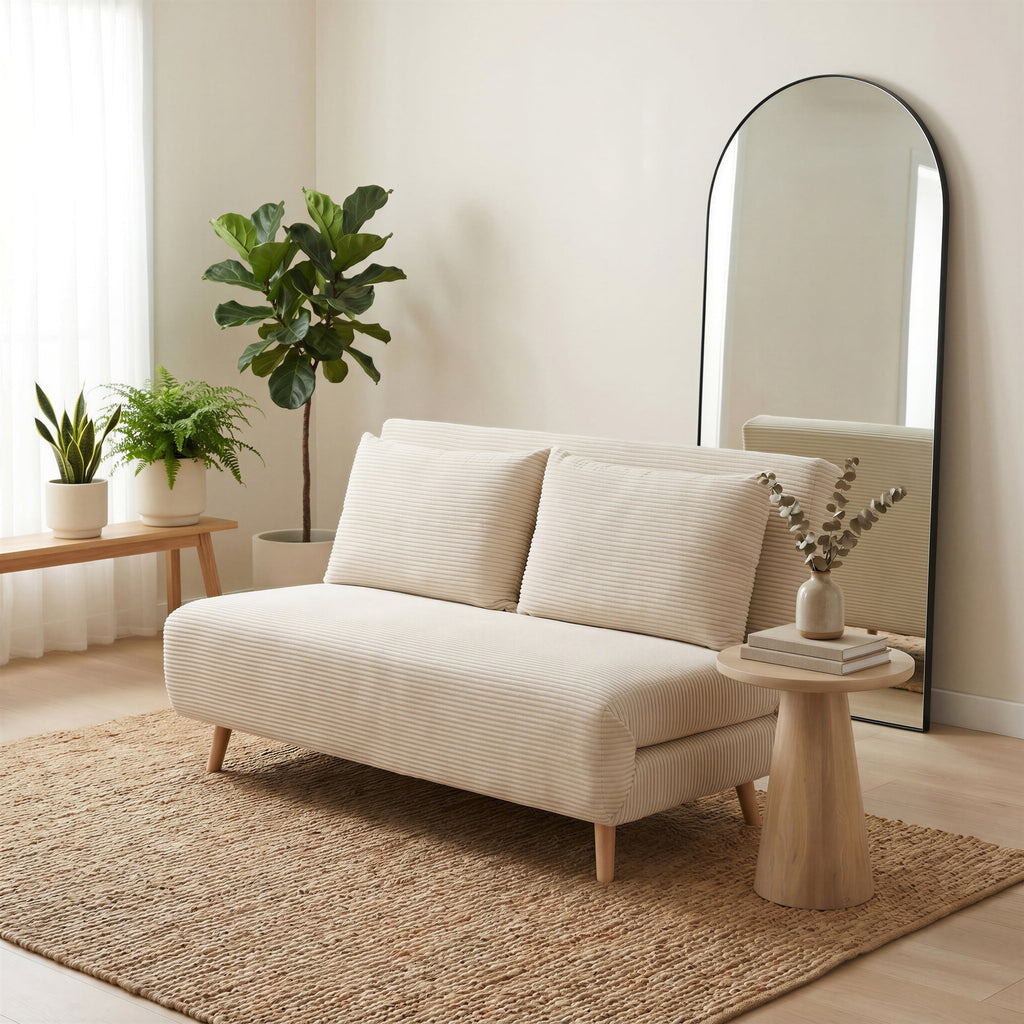 Bobby Cream Jumbo Corduroy Folding Double Sofa Bed — image 6