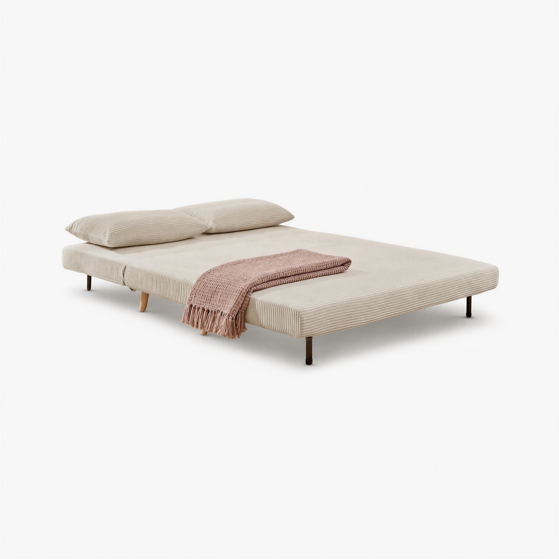 Bobby Cream Jumbo Corduroy Folding Double Sofa Bed — image 3