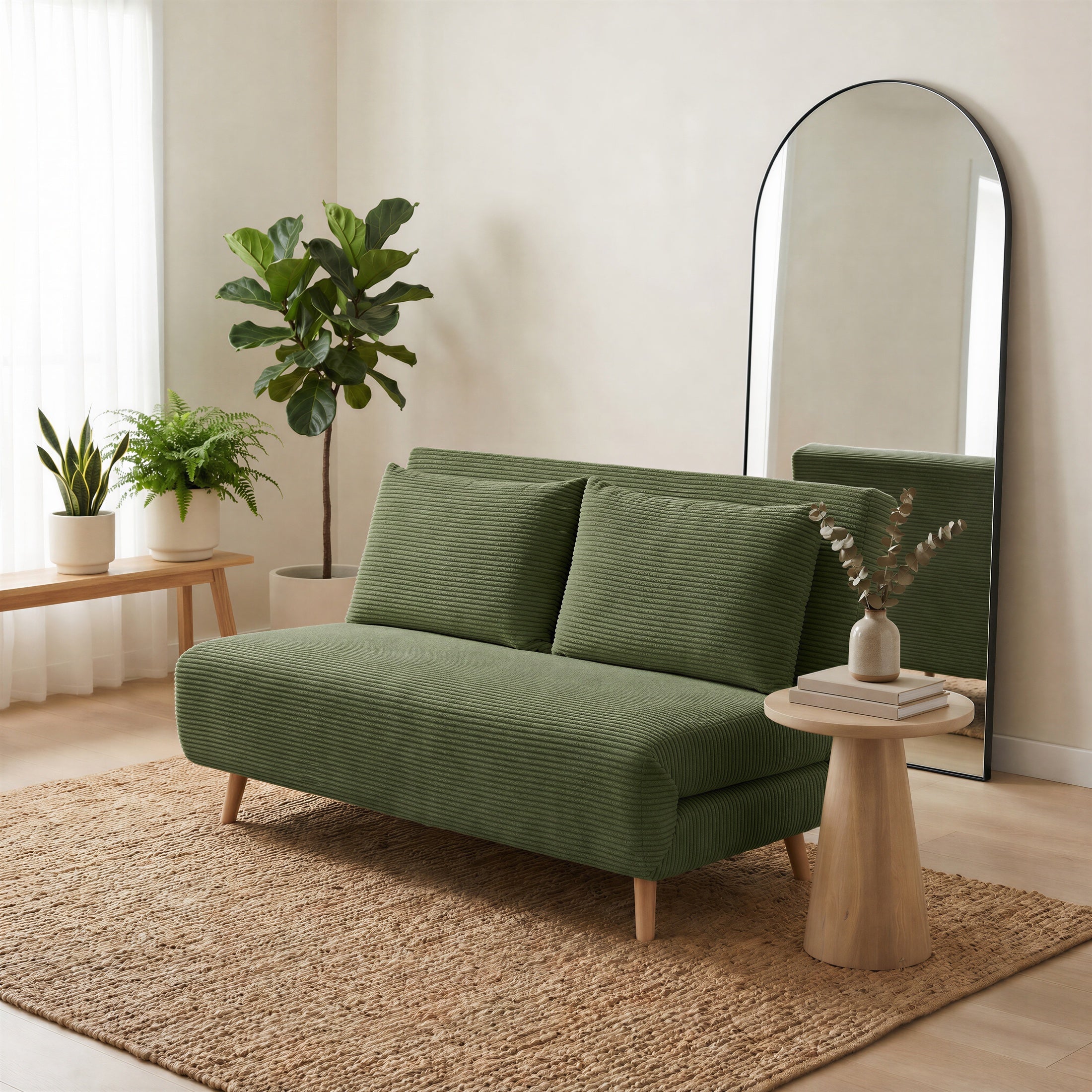 Bobby Green Jumbo Corduroy Folding Double Sofa Bed — image 1