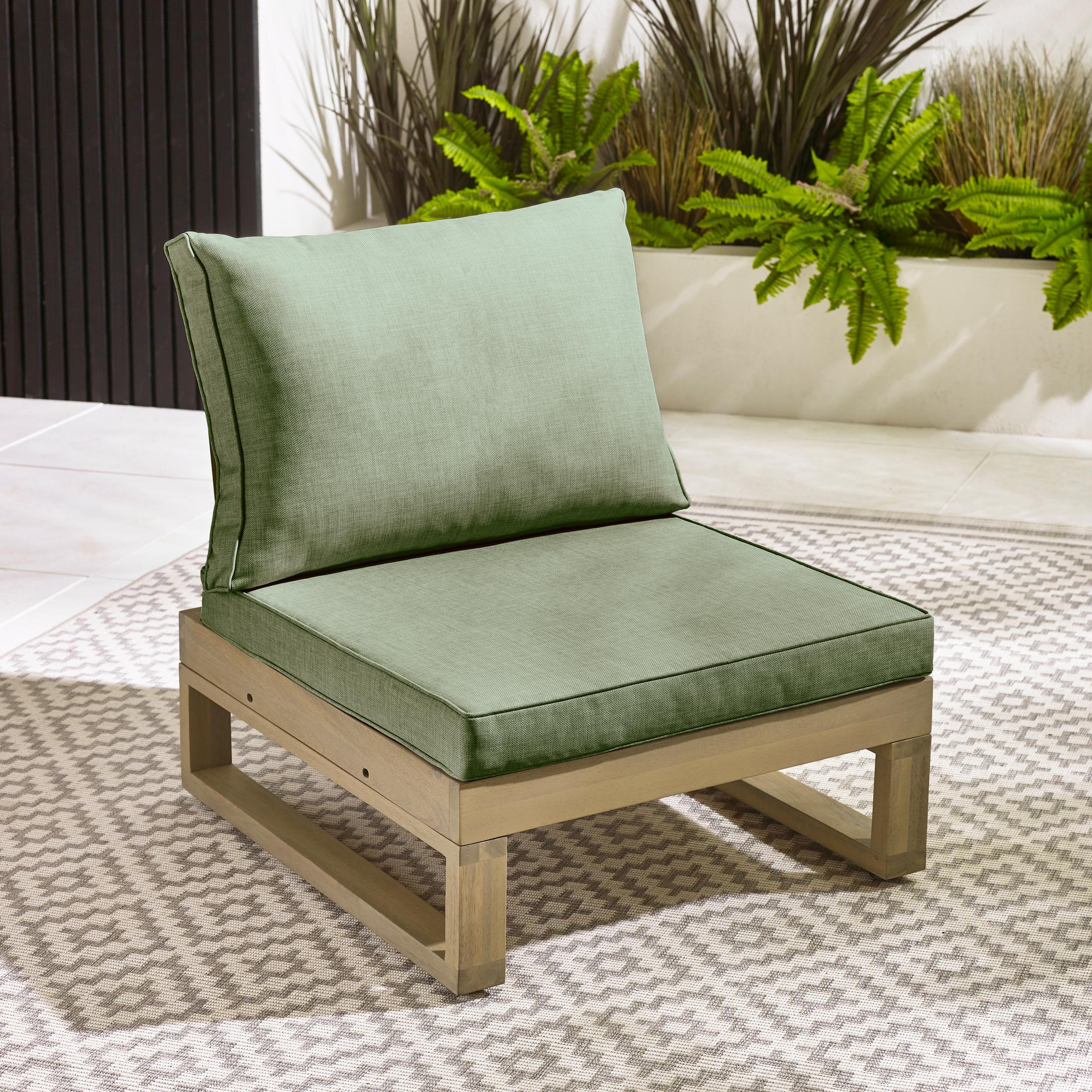 2x Brisa Natural Wood and Green Garden Chairs Set — image 4
