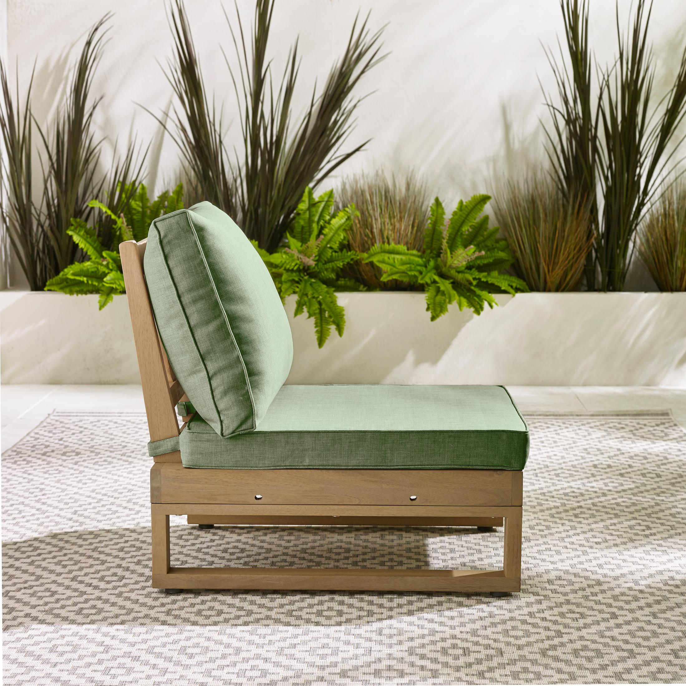 2x Brisa Natural Wood and Green Garden Chairs Set — image 5