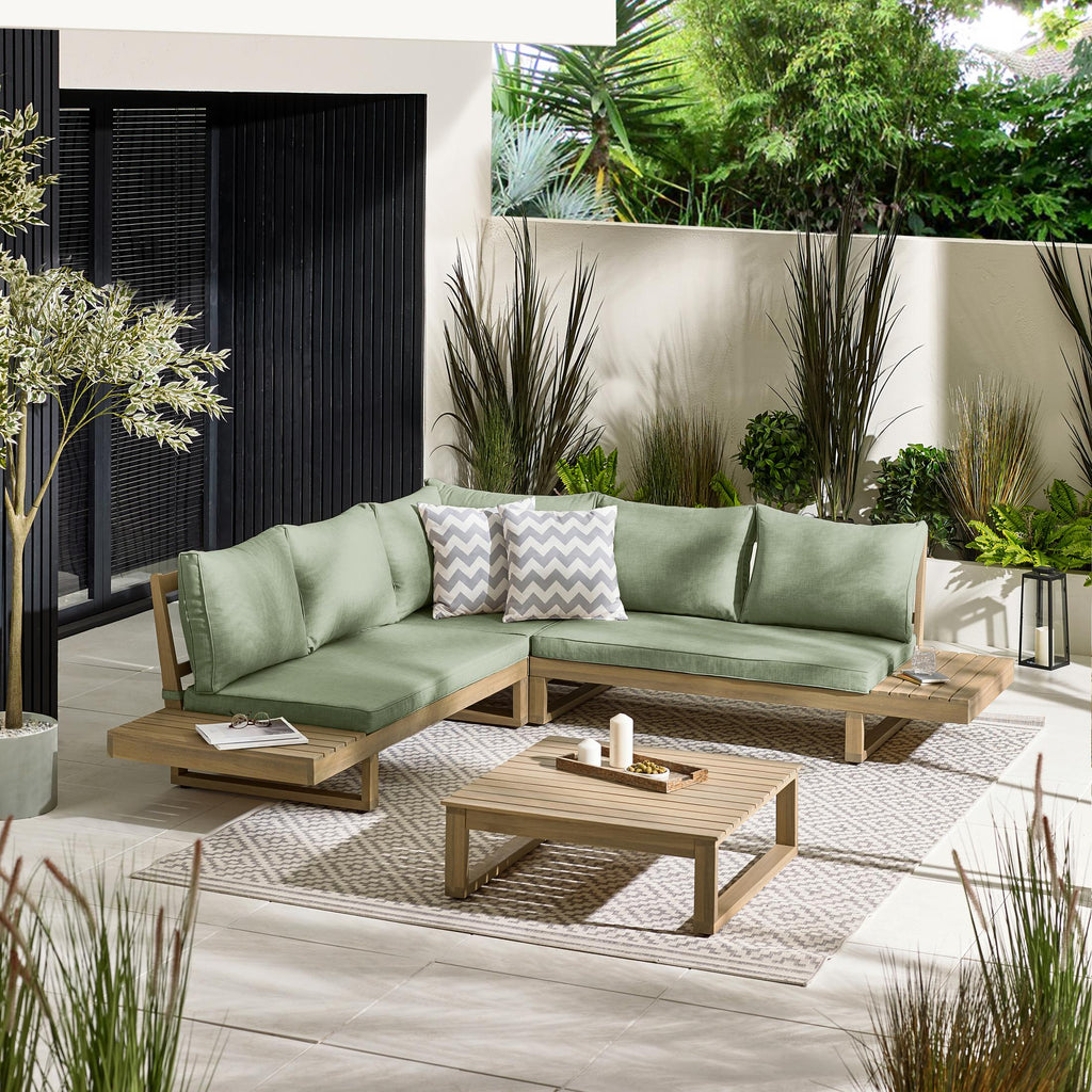 Brisa Wood & Green 5/6 Seat Garden Sofa Set — image 1