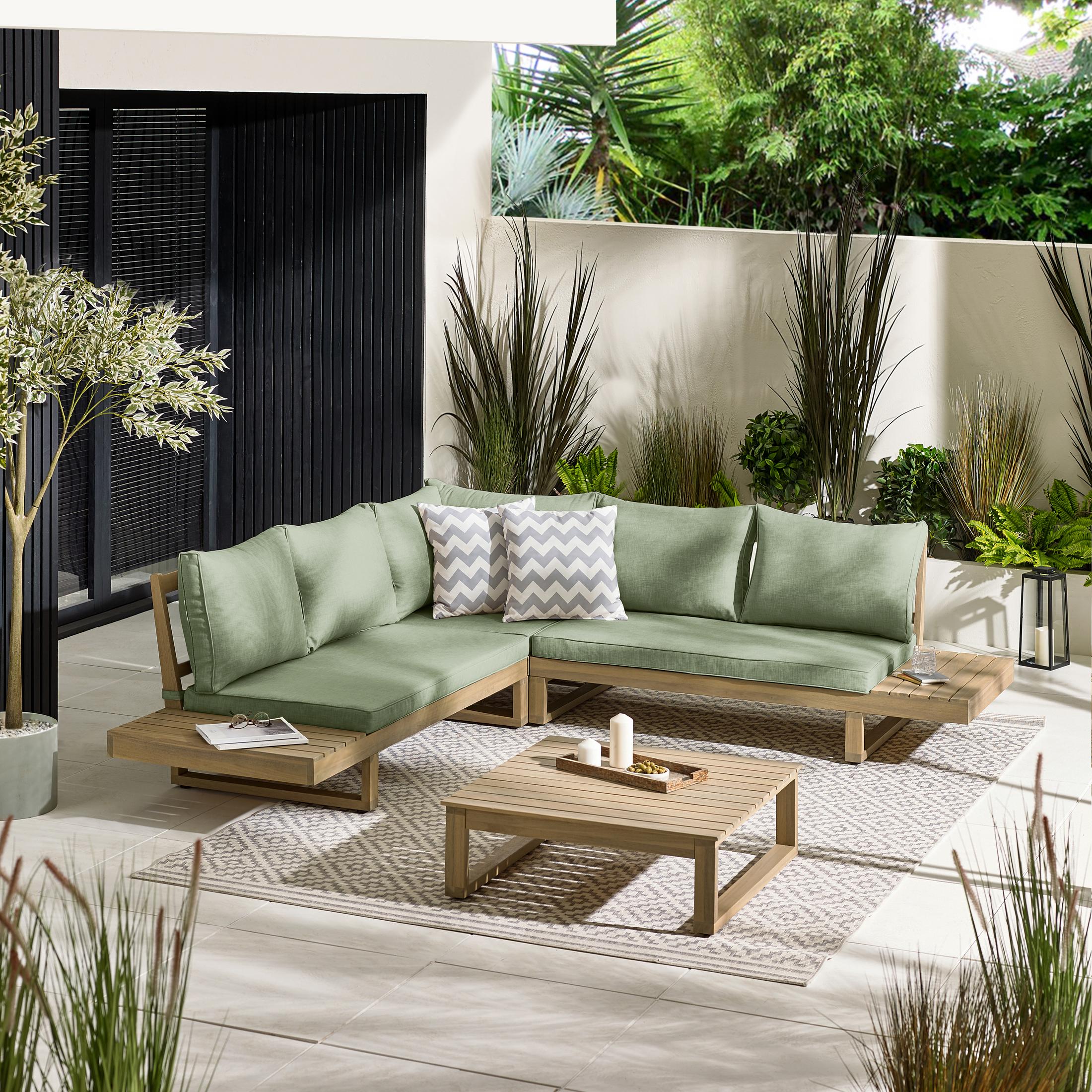 Brisa Wood & Green 5/6 Seat Garden Sofa Set — image 1