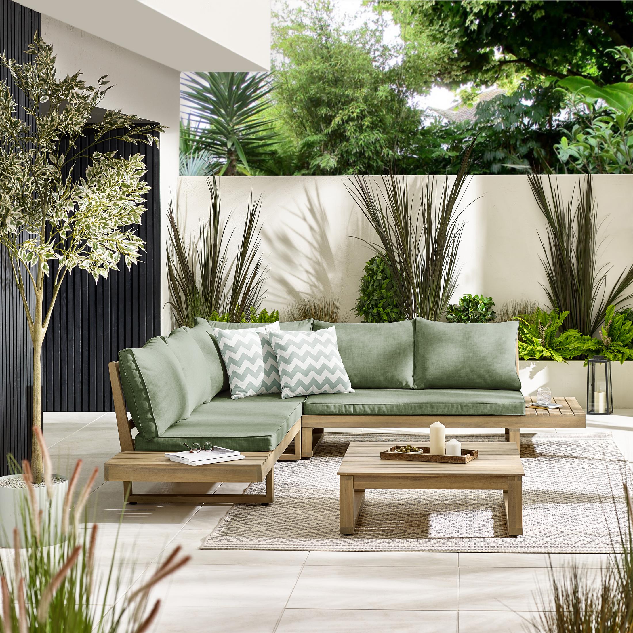 Brisa Wood & Green 5/6 Seat Garden Sofa Set — image 2