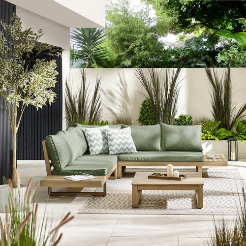 Brisa Wood & Green 5/6 Seat Garden Sofa Set — image 2