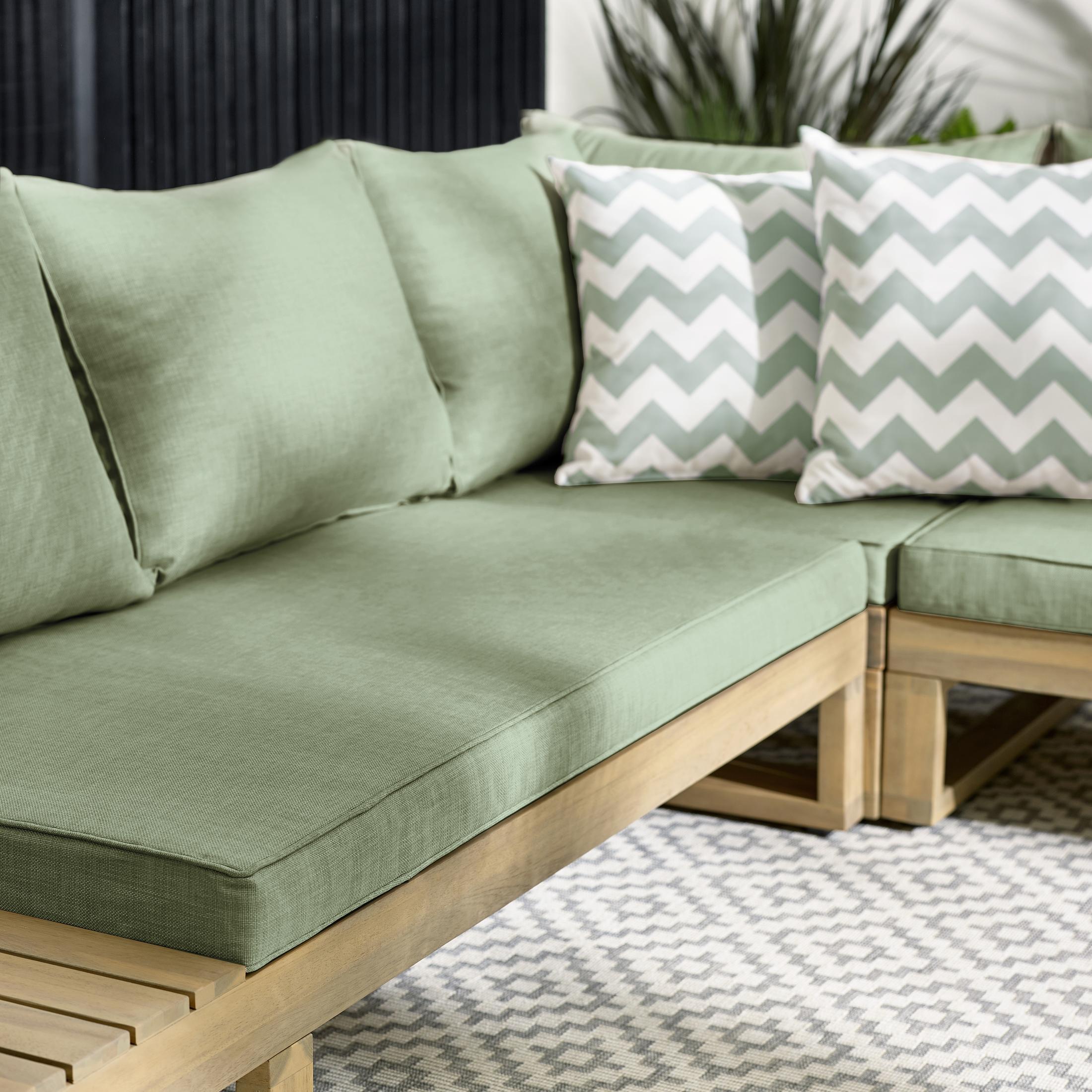 Brisa Wood & Green 5/6 Seat Garden Sofa Set — image 4