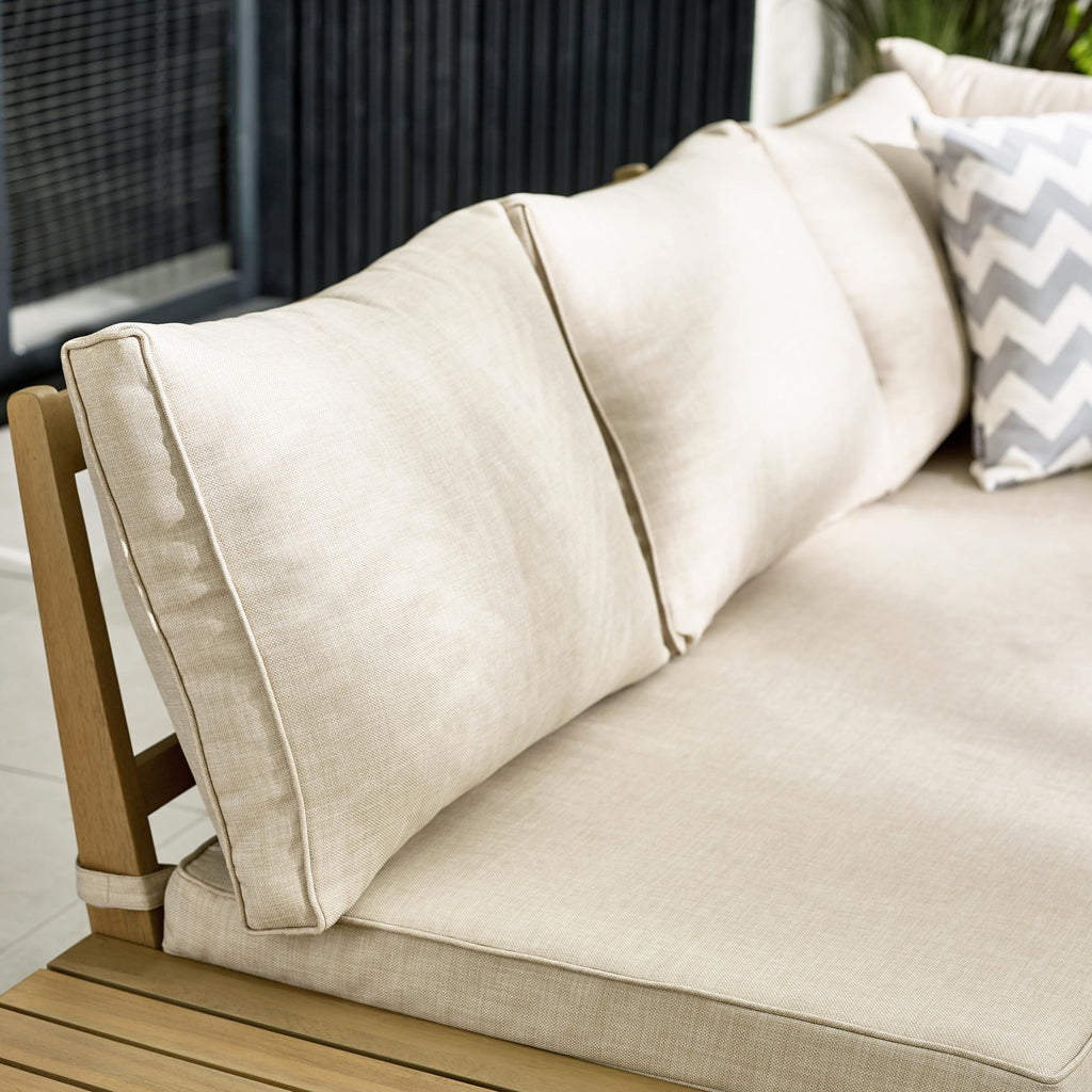Brisa Teak Effect Wood & Cream 5/6 Seat Garden Sofa Set — image 3