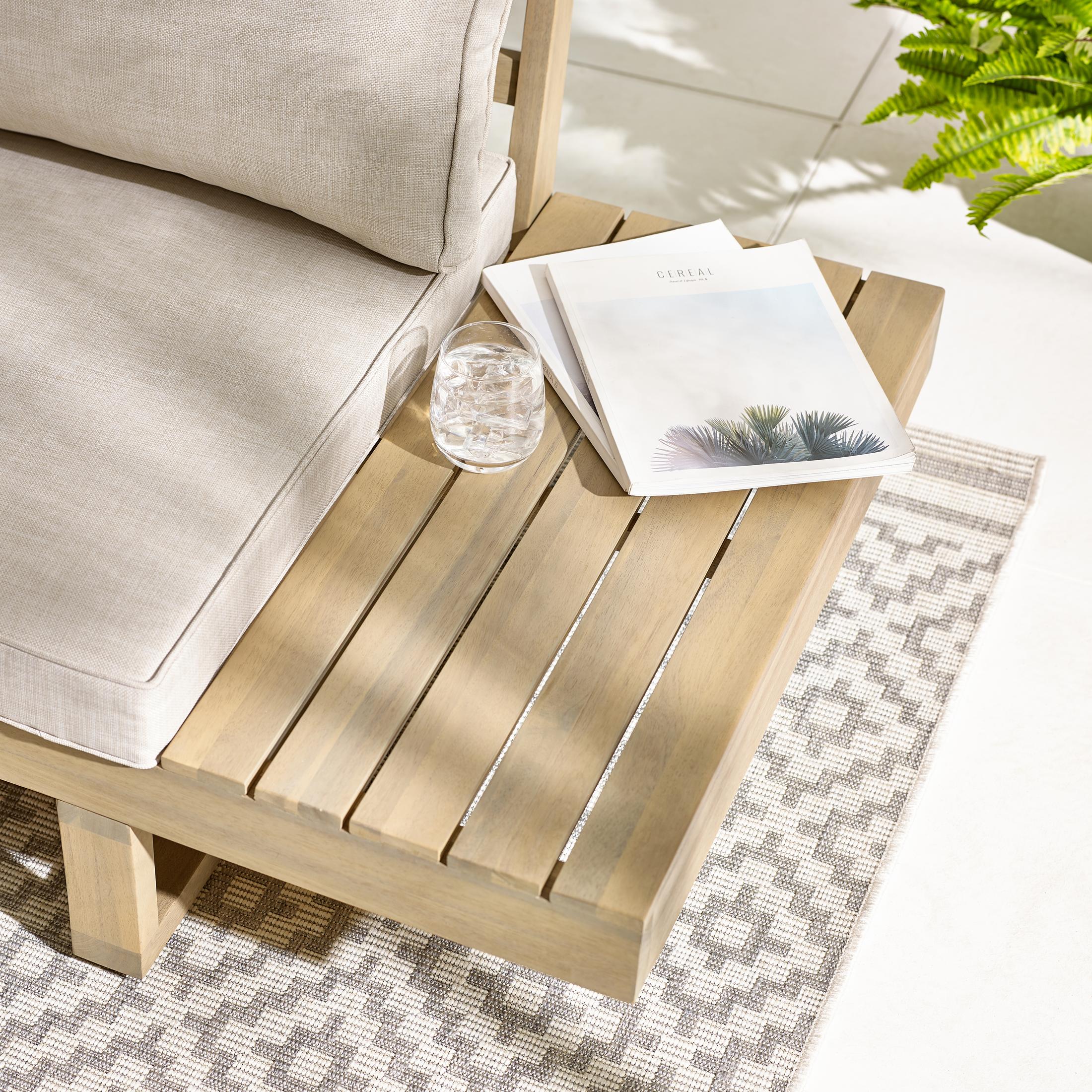Brisa Teak Effect Wood & Cream 5/6 Seat Garden Sofa Set — image 5
