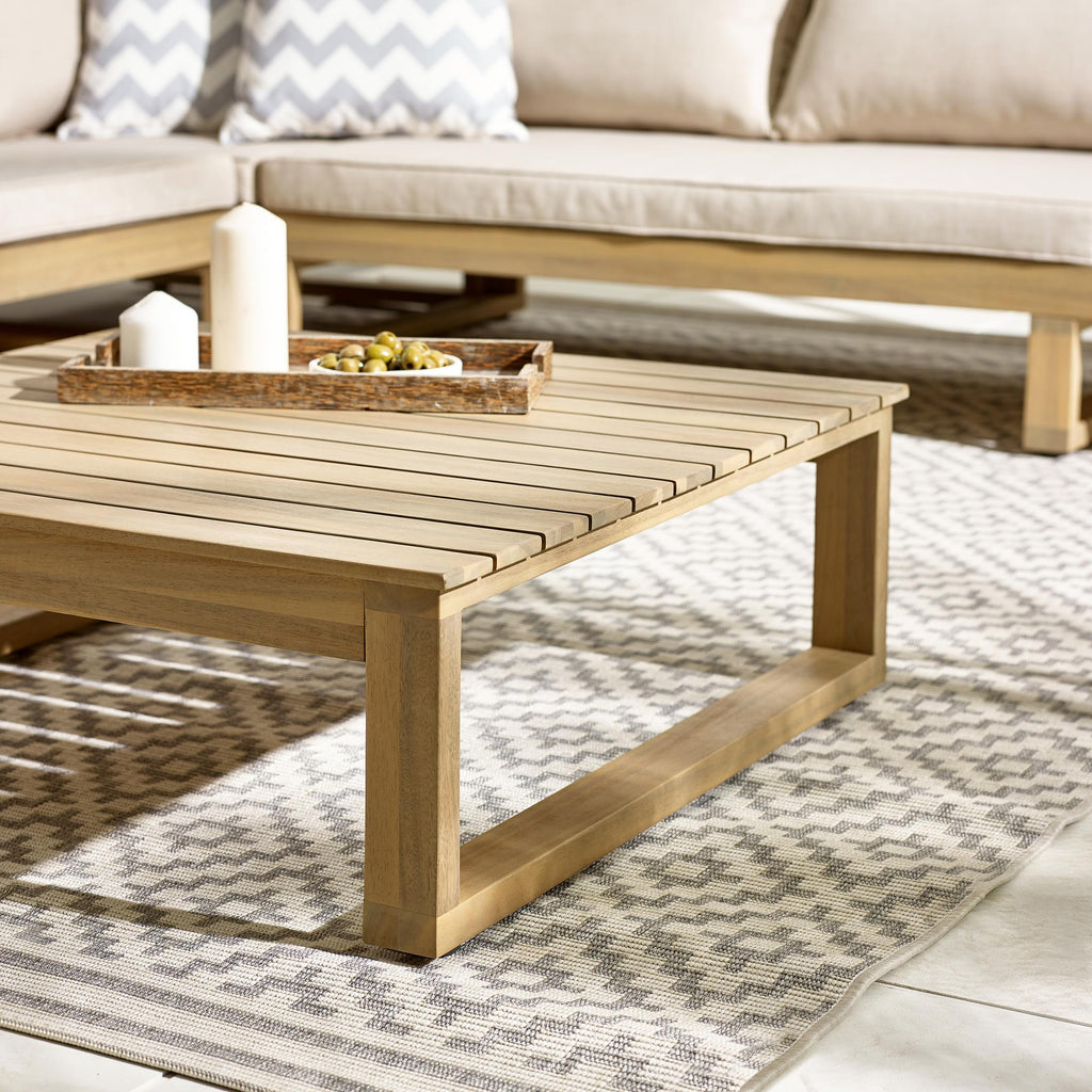 Brisa Teak Effect Wood & Cream 5/6 Seat Garden Sofa Set — image 6