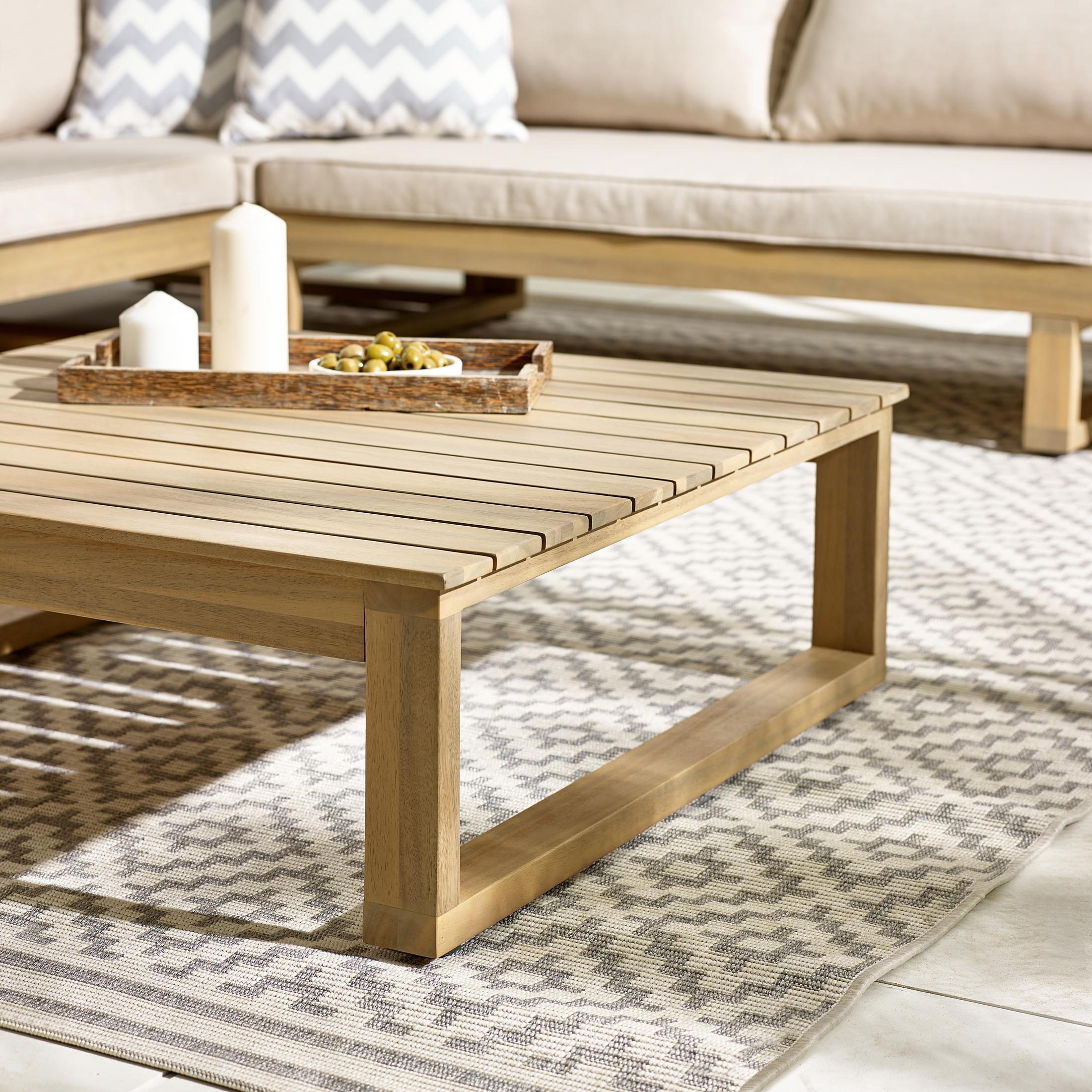 Brisa Teak Effect Wood & Cream 5/6 Seat Garden Sofa Set — image 6