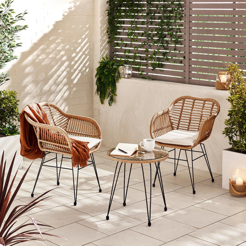 Belize Beige Rattan 2 Seat Garden Bistro Set — image 2