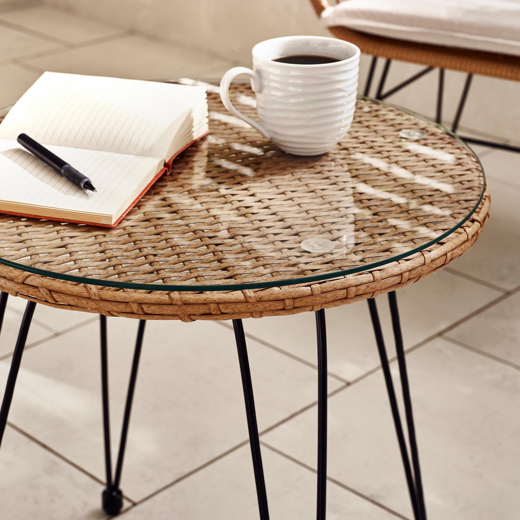 Belize Beige Rattan 2 Seat Garden Bistro Set — image 3