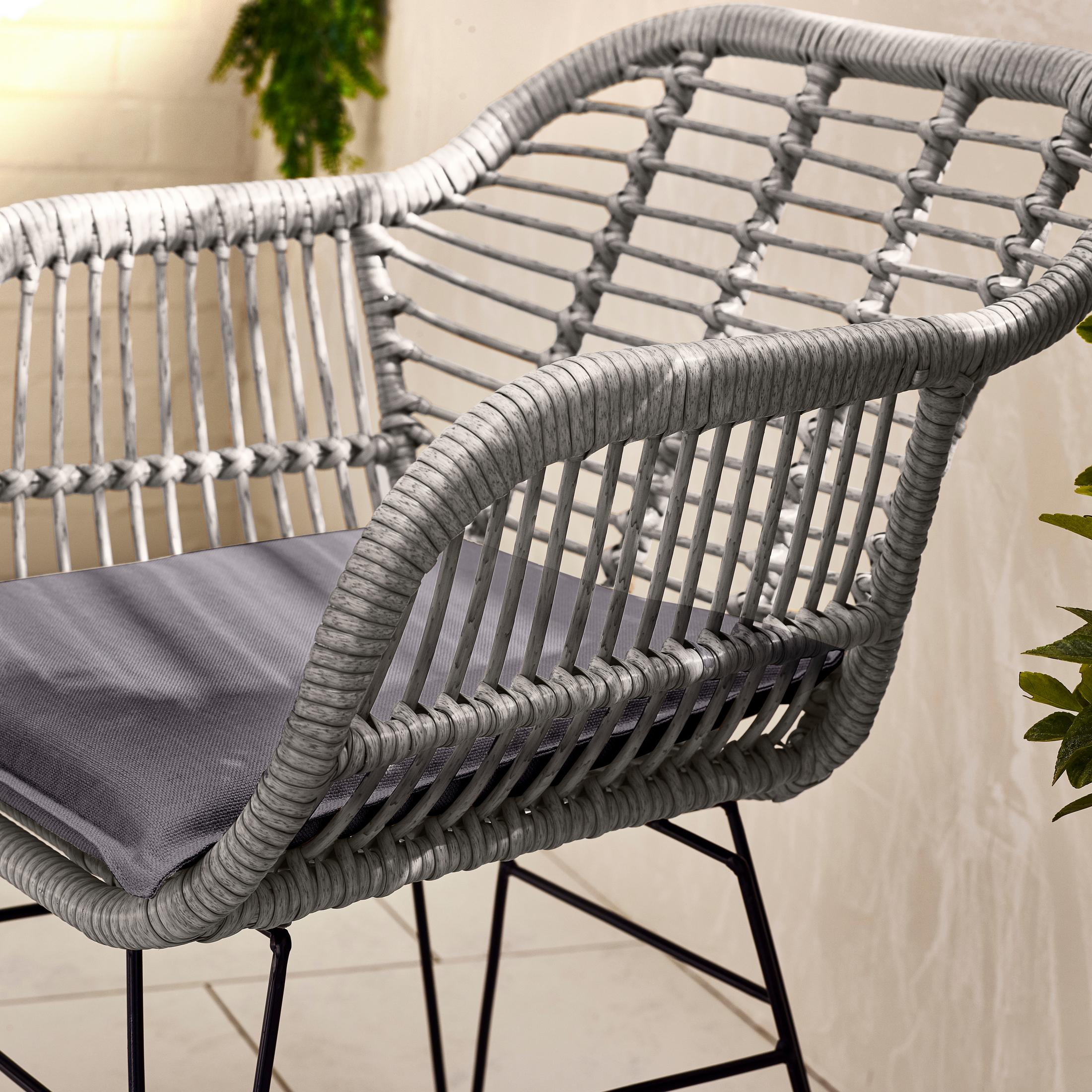 Belize Grey Rattan 2 Seat Garden Bistro Set — image 3