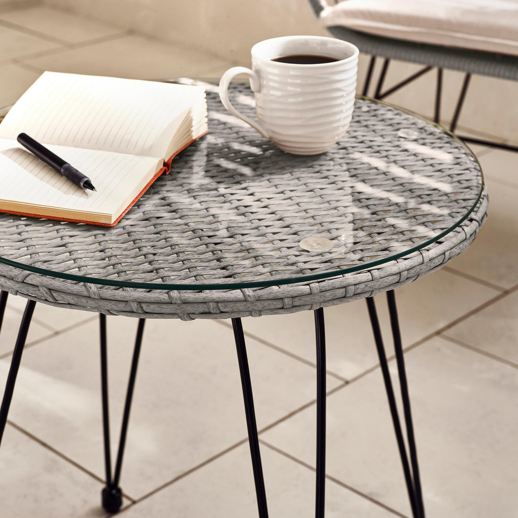 Belize Grey Rattan 2 Seat Garden Bistro Set — image 6