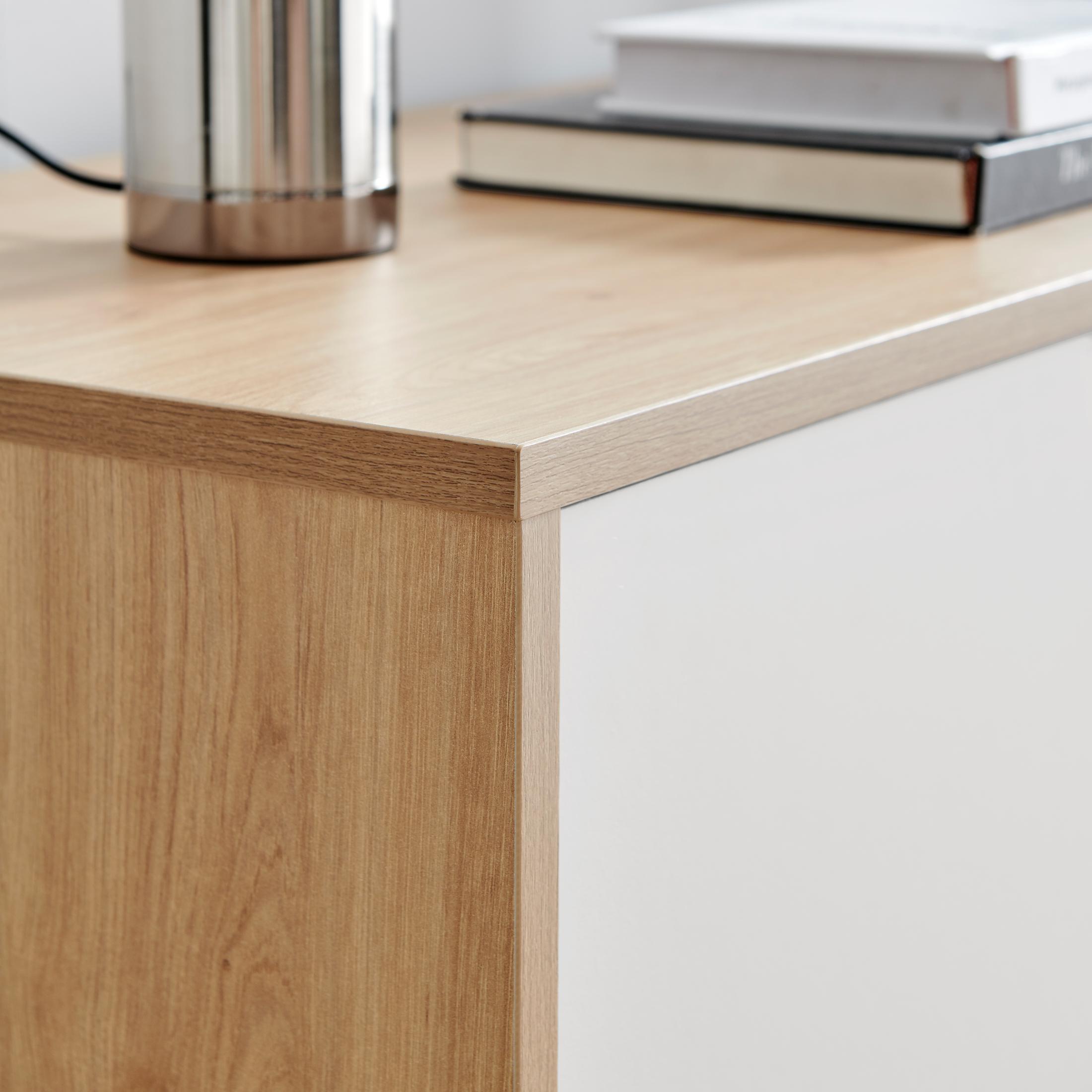 Bisset Off White and Wood Effect 1 Door and 3 Drawer Sideboard — image 10