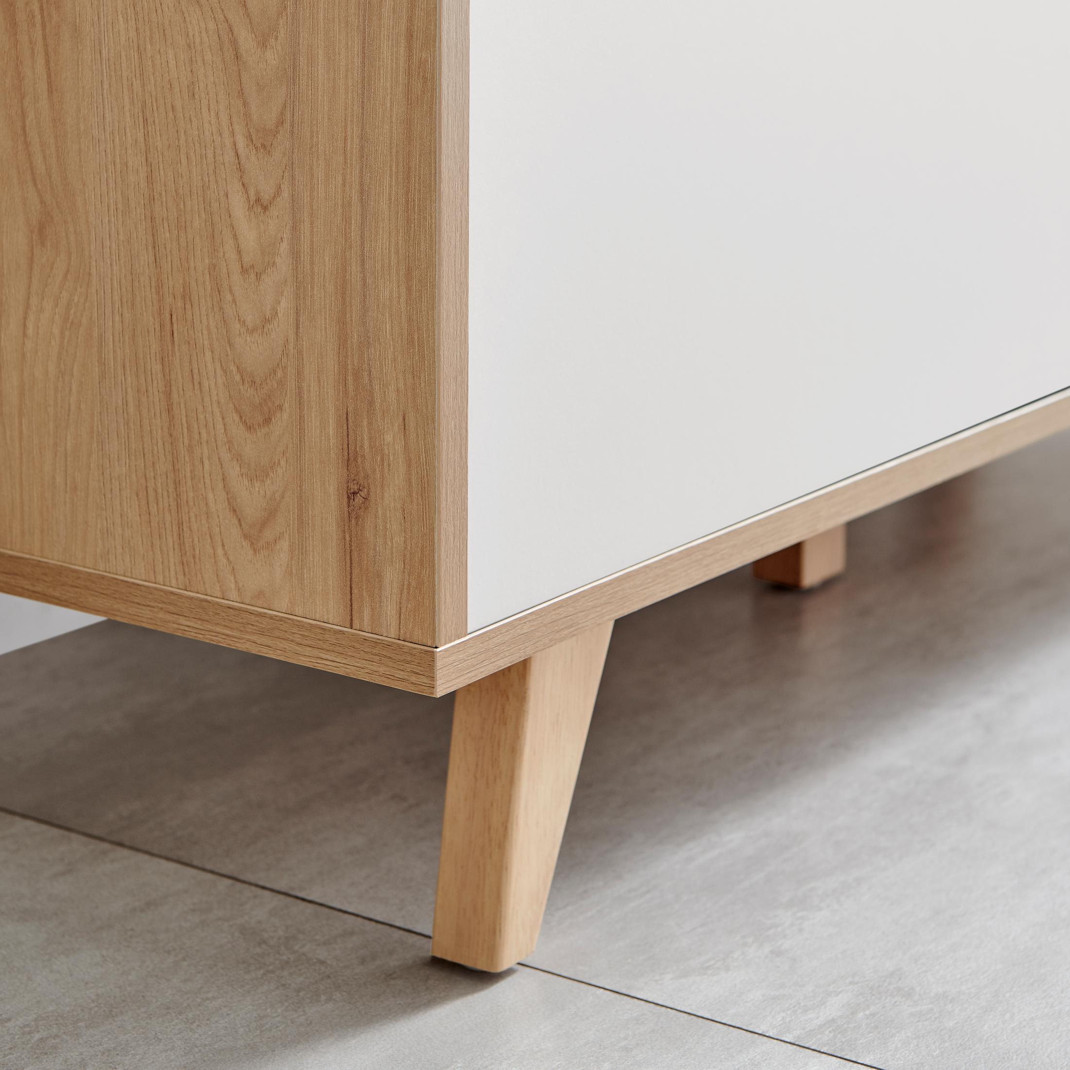 Bisset Off White and Wood Effect 1 Door and 3 Drawer Sideboard — image 6