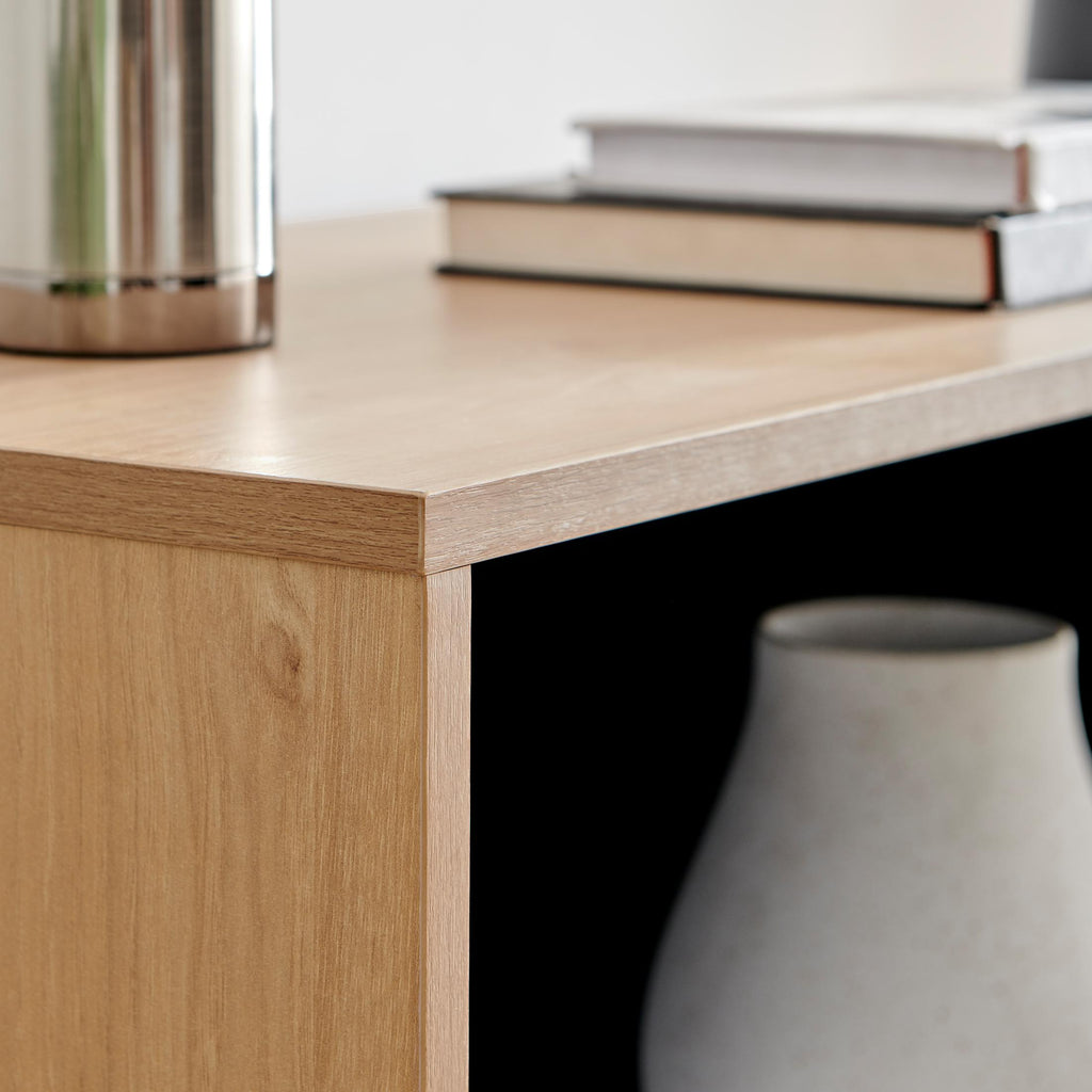 Bisset Off White and Wood Effect 2 Door Tall Storage Sideboard — image 4