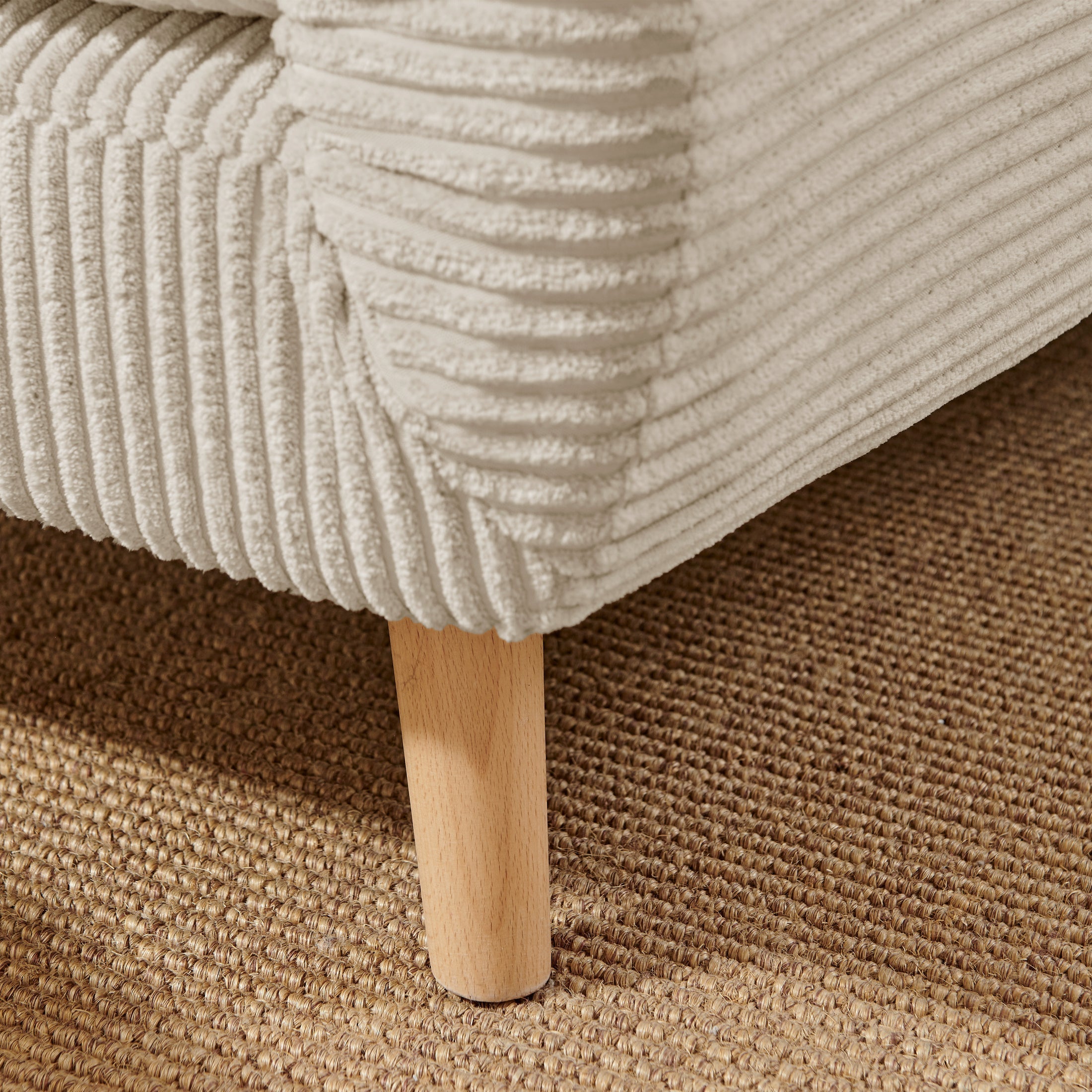 Bobby Cream Jumbo Corduroy Folding Double Sofa Bed — image 10