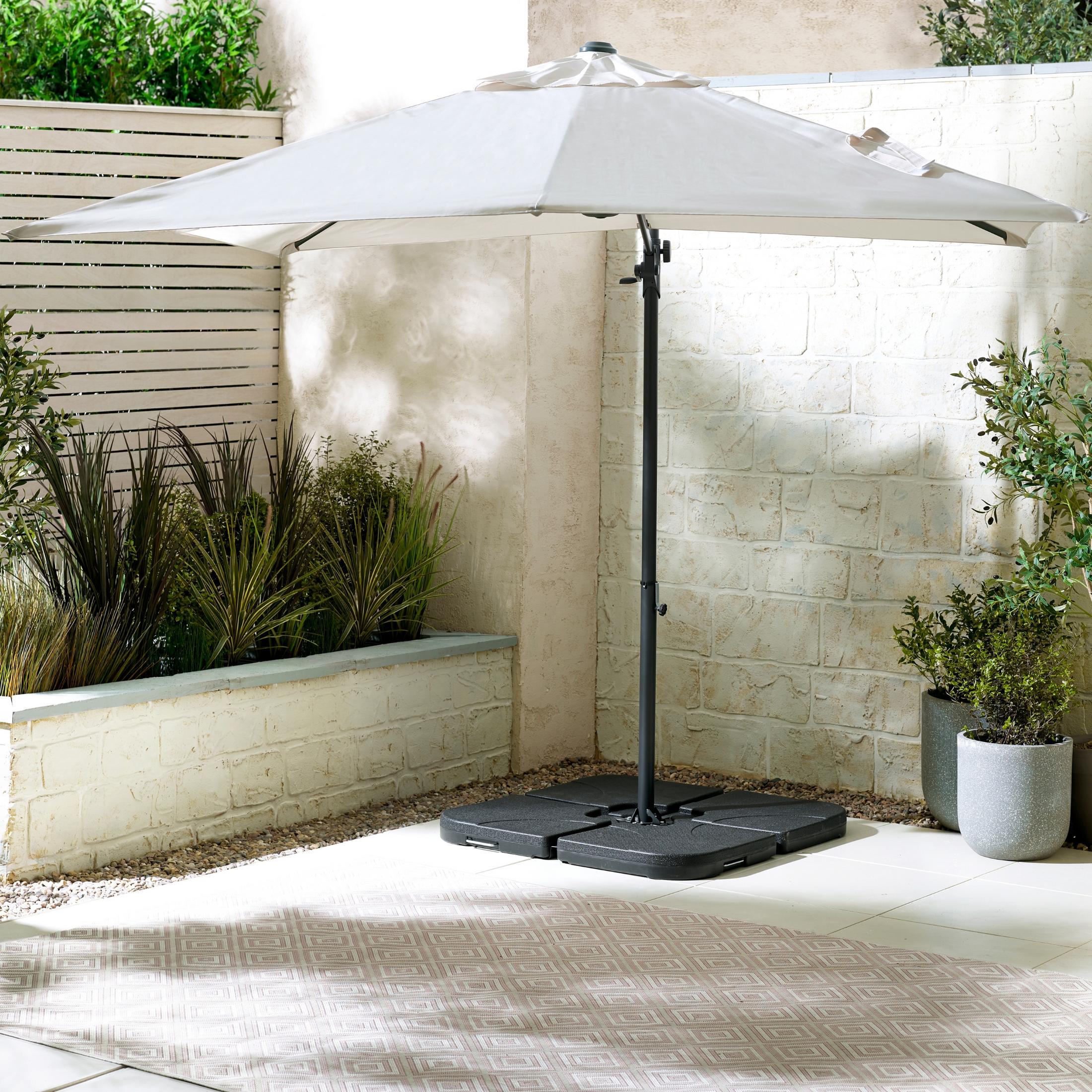 Cantilever Cream Square Garden Parasol & Base Set — image 1