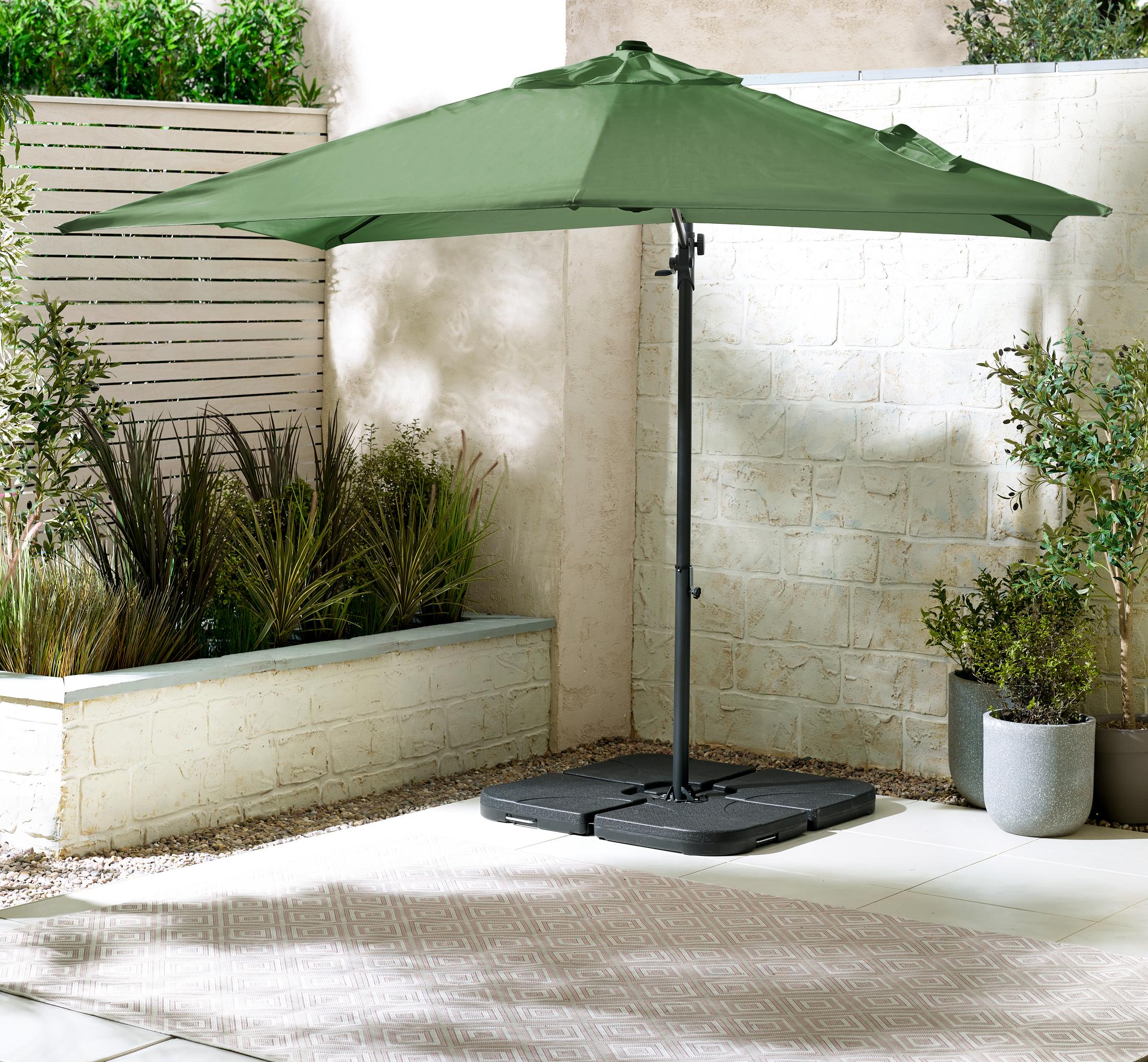 Cantilever Green Square Garden Parasol Only (No Base) — image 1