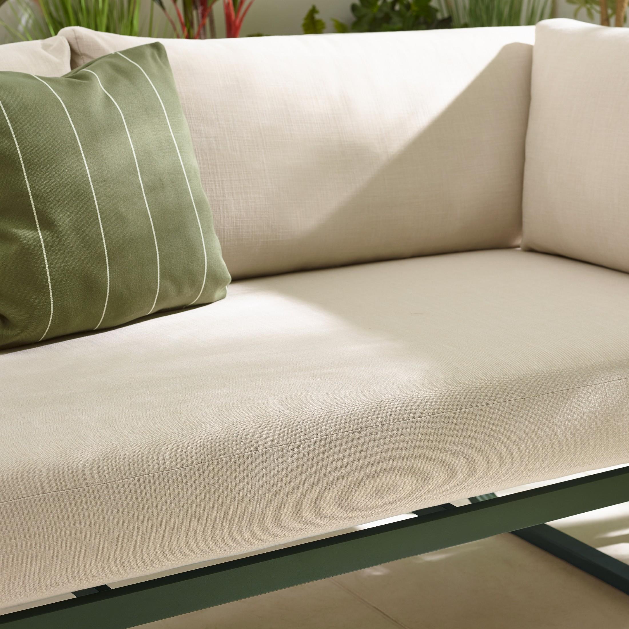 Capri Green Metal & Cream Garden Corner Sofa Set — image 5