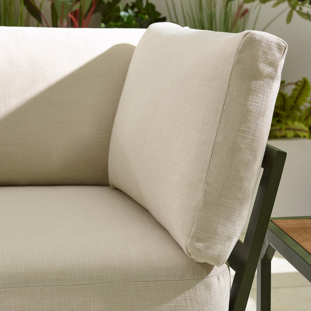 Capri Green Metal & Cream Garden Corner Sofa Set — image 6