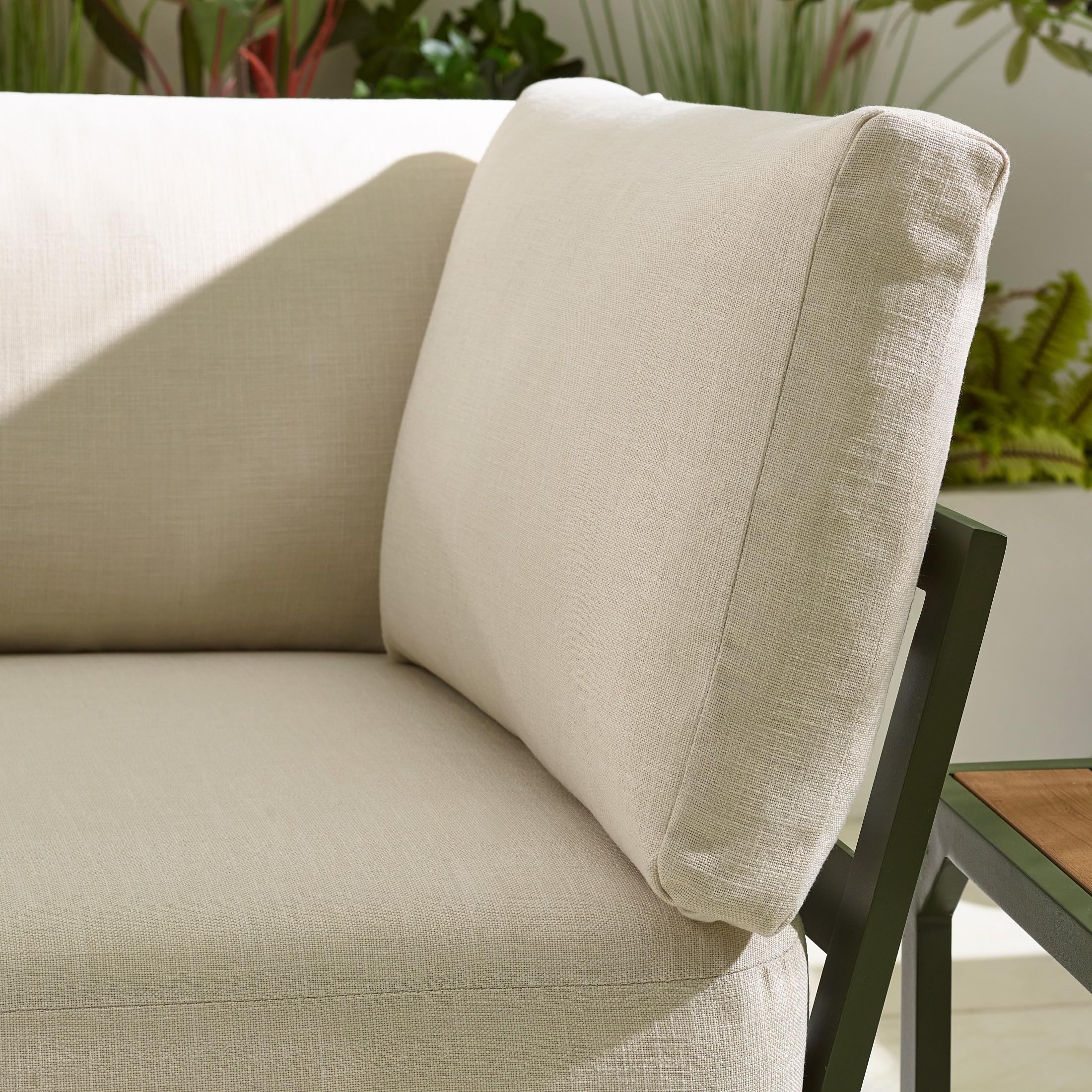 Capri Green Metal & Cream Garden Corner Sofa Set — image 6