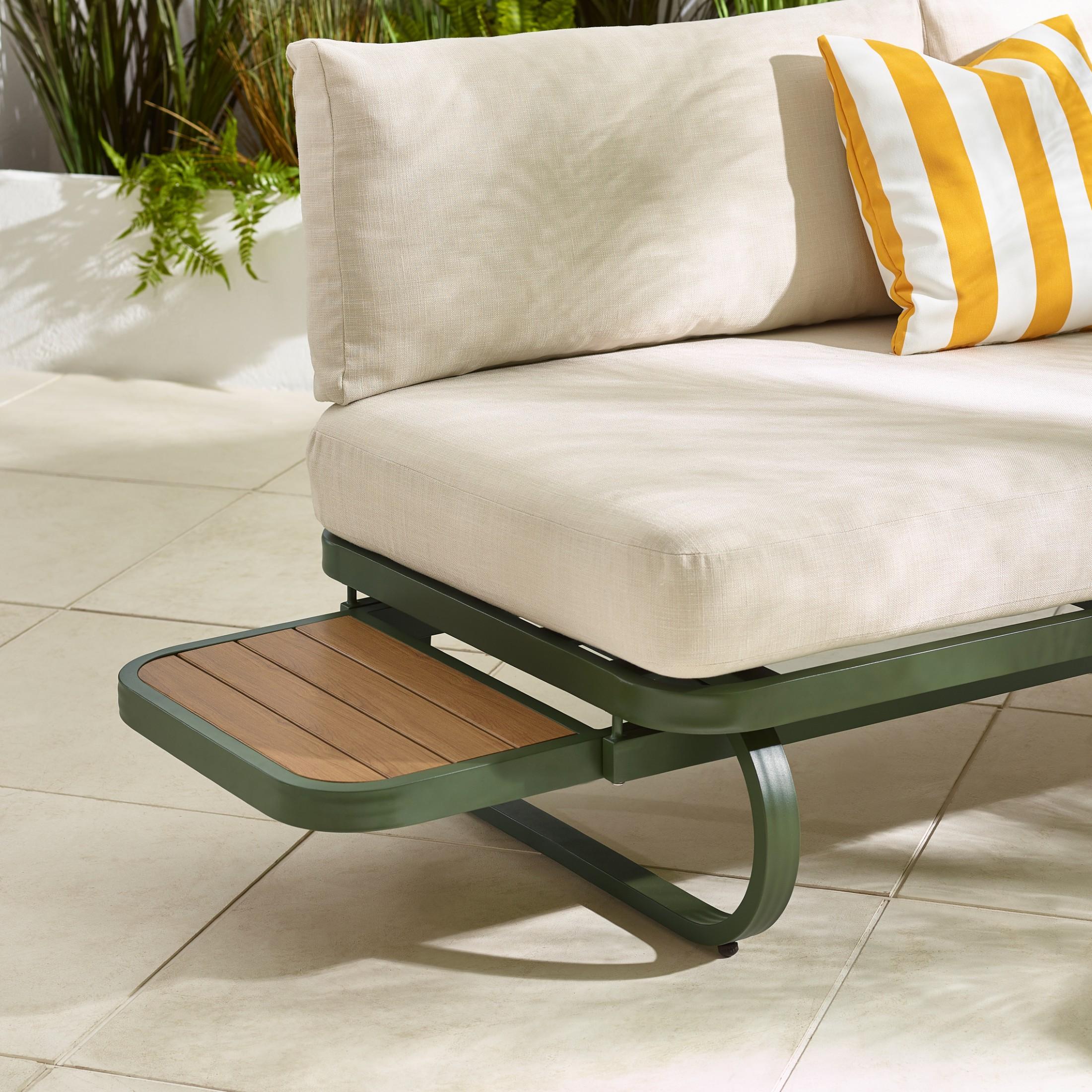 Capri Green Metal & Cream Garden Corner Sofa Set — image 7