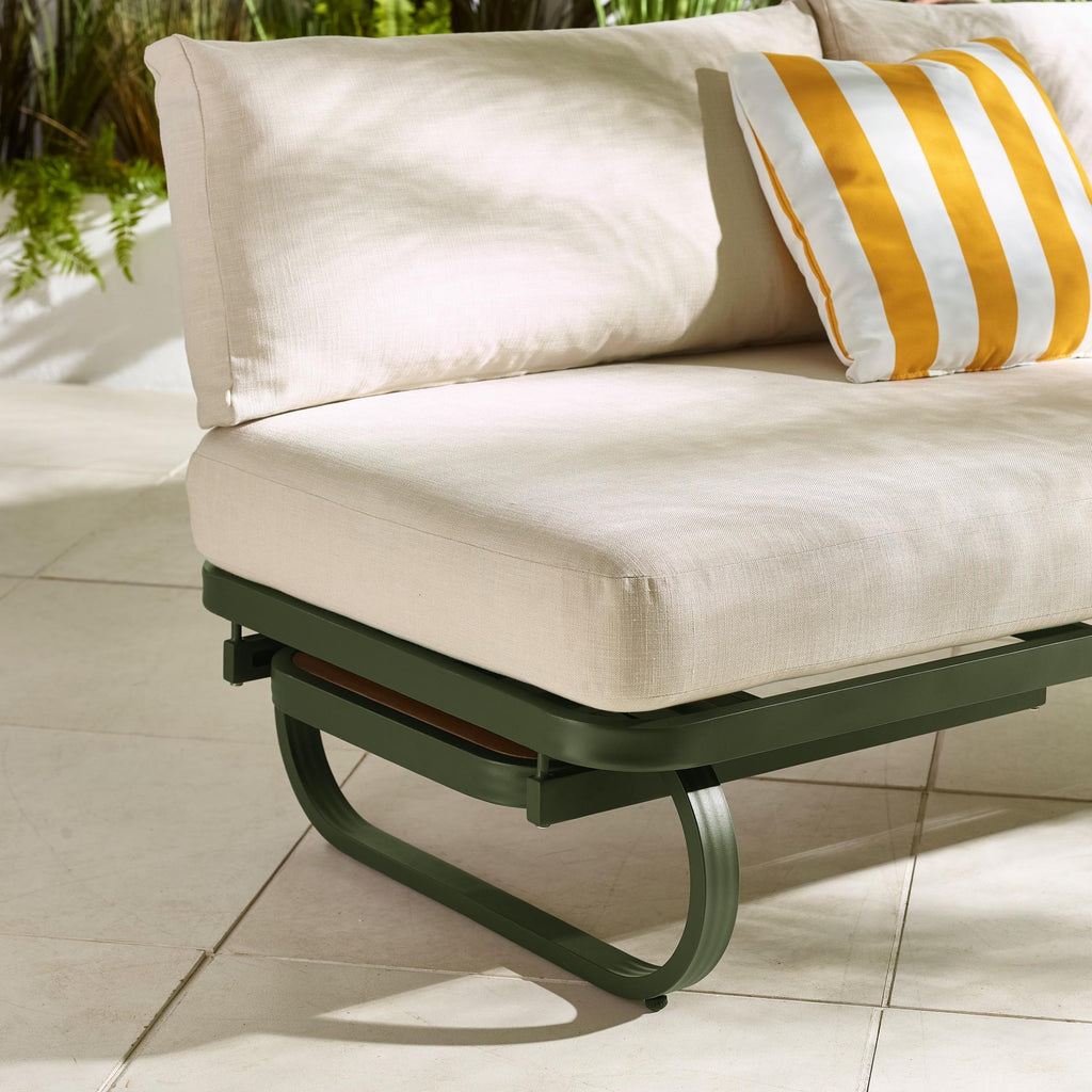 Capri Green Metal & Cream Garden Corner Sofa Set — image 8