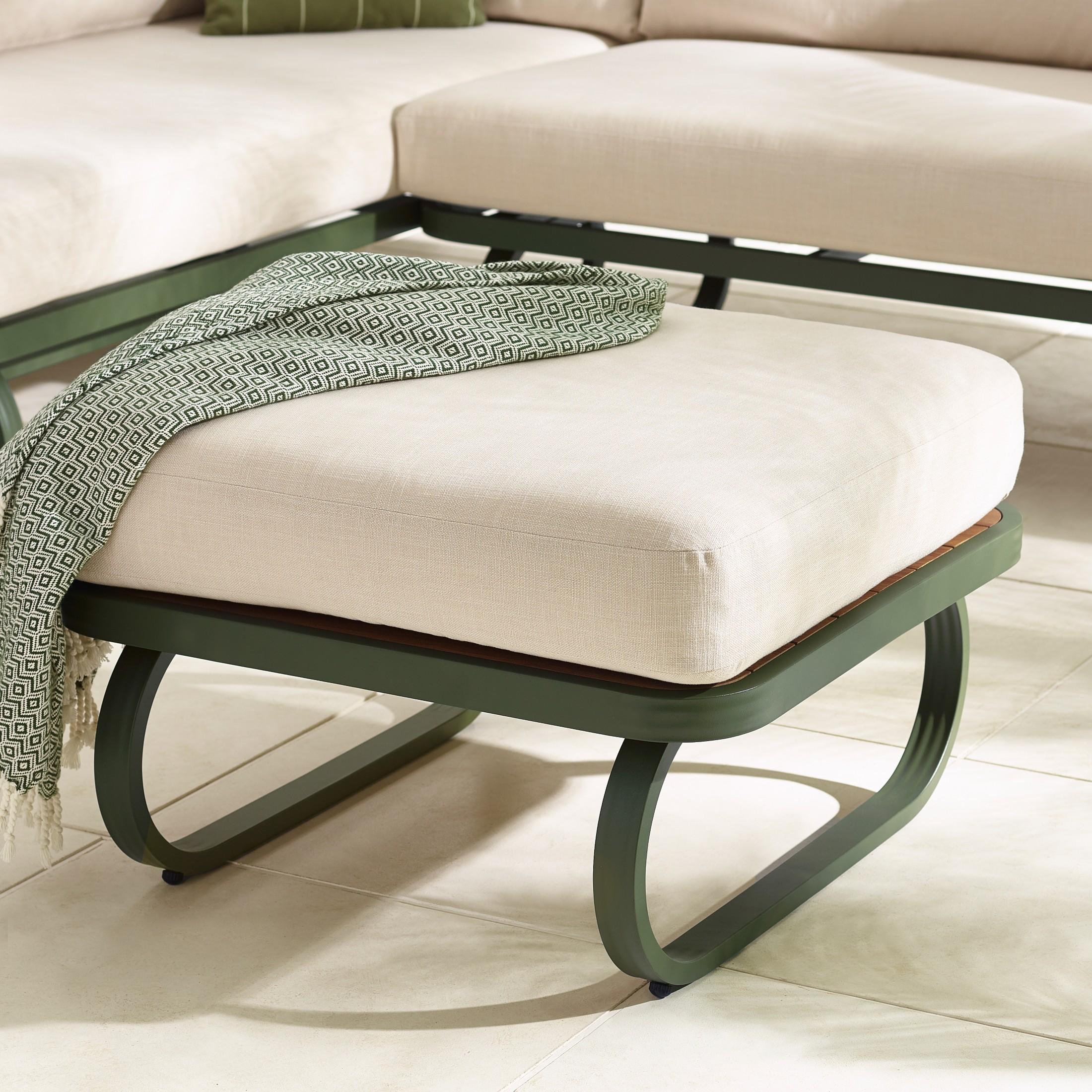 Capri Green Metal & Cream Garden Corner Sofa Set — image 9