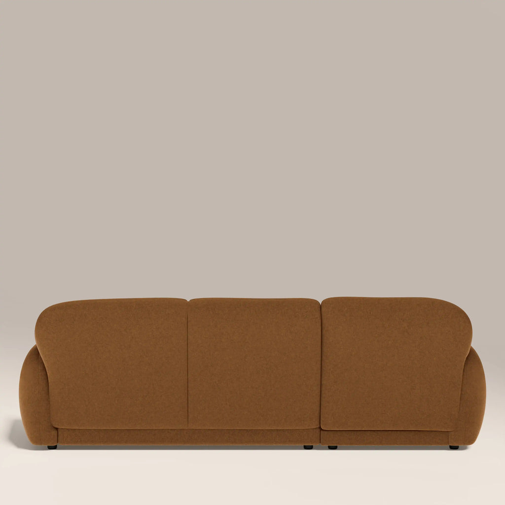 Cloud Left Hand 3 Seater Chaise Sofa - Caramel Brown Sustainable Mohair Velvet — image 6