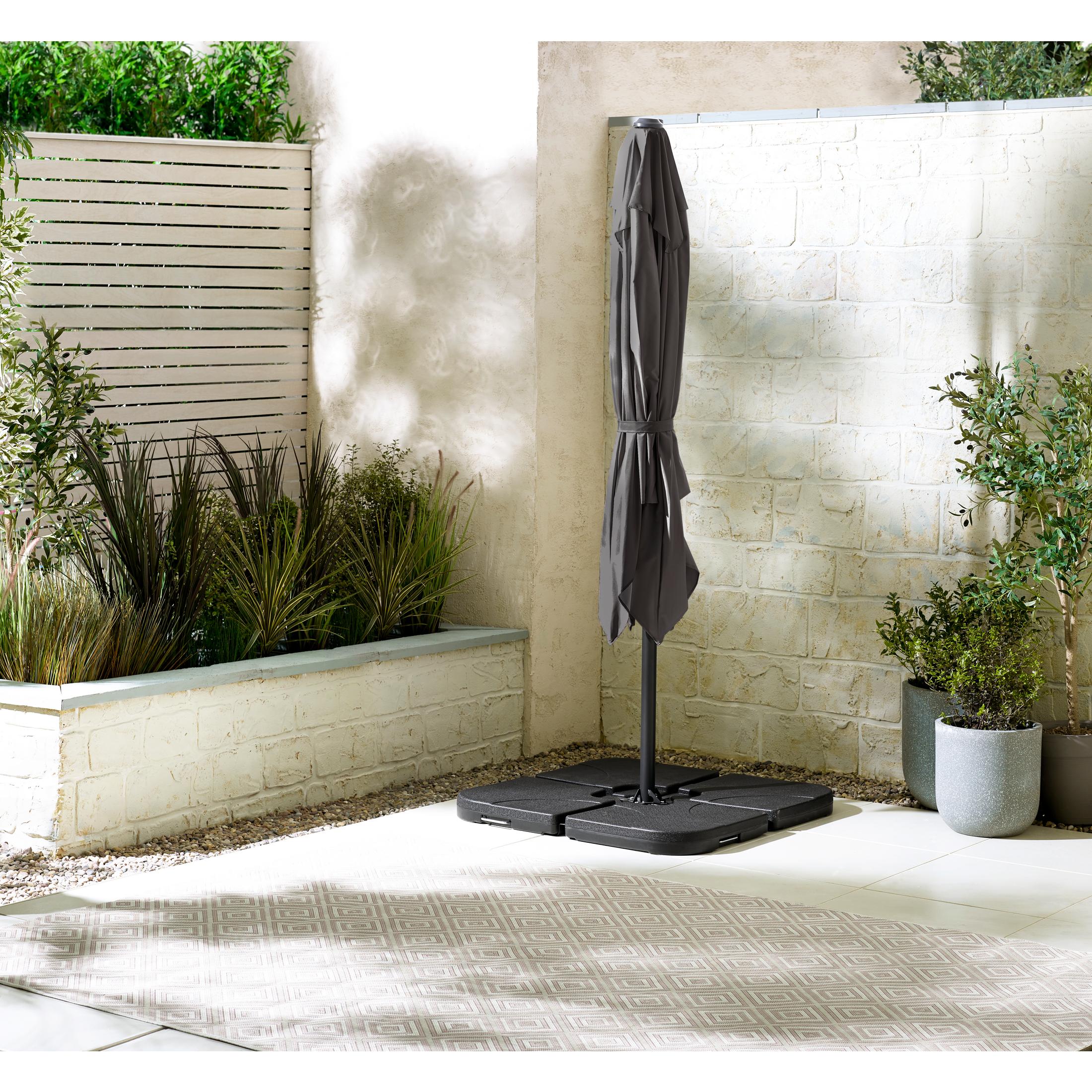 Cantilever Grey Square Garden Parasol & Base Set — image 2