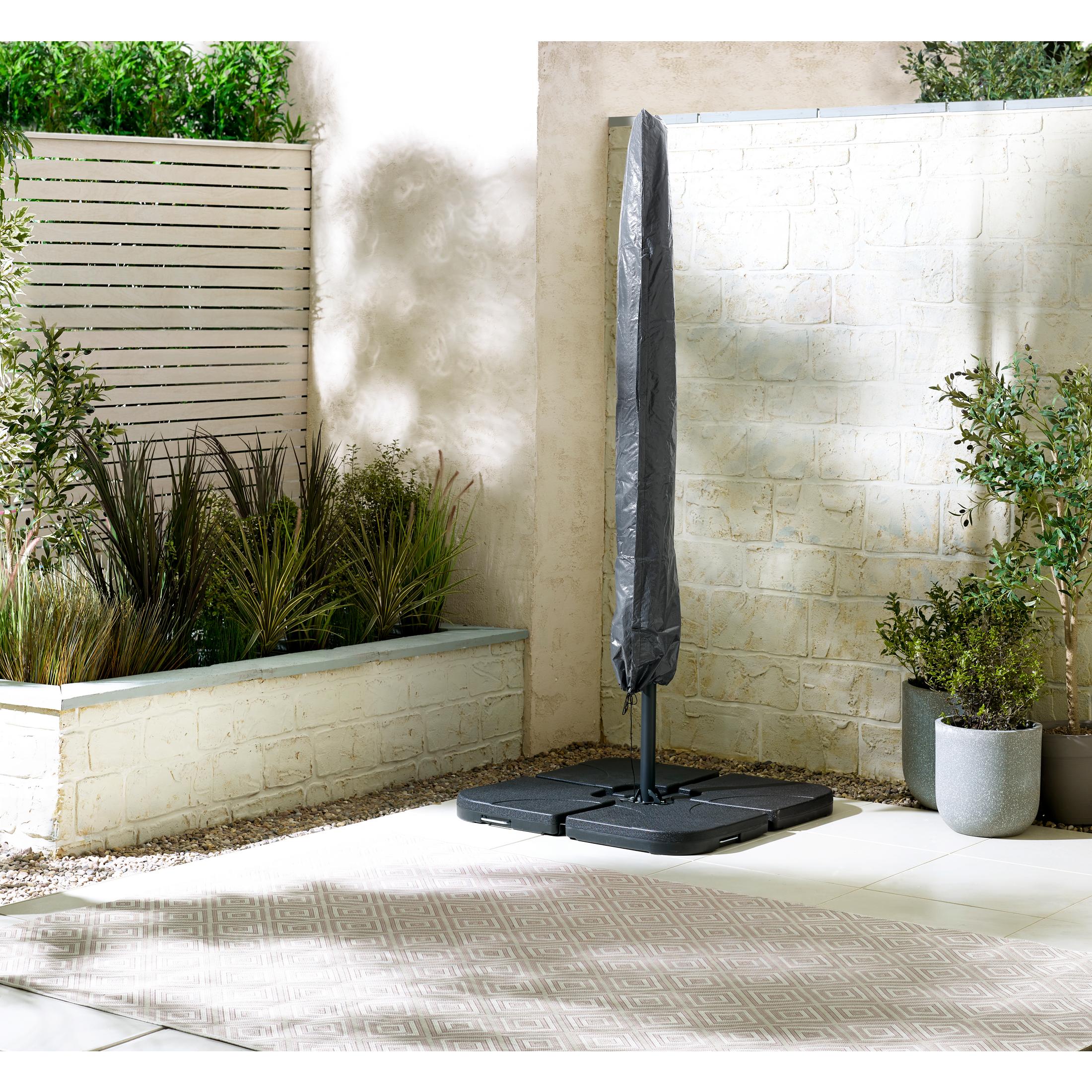 Cantilever Grey Square Garden Parasol & Base Set — image 3