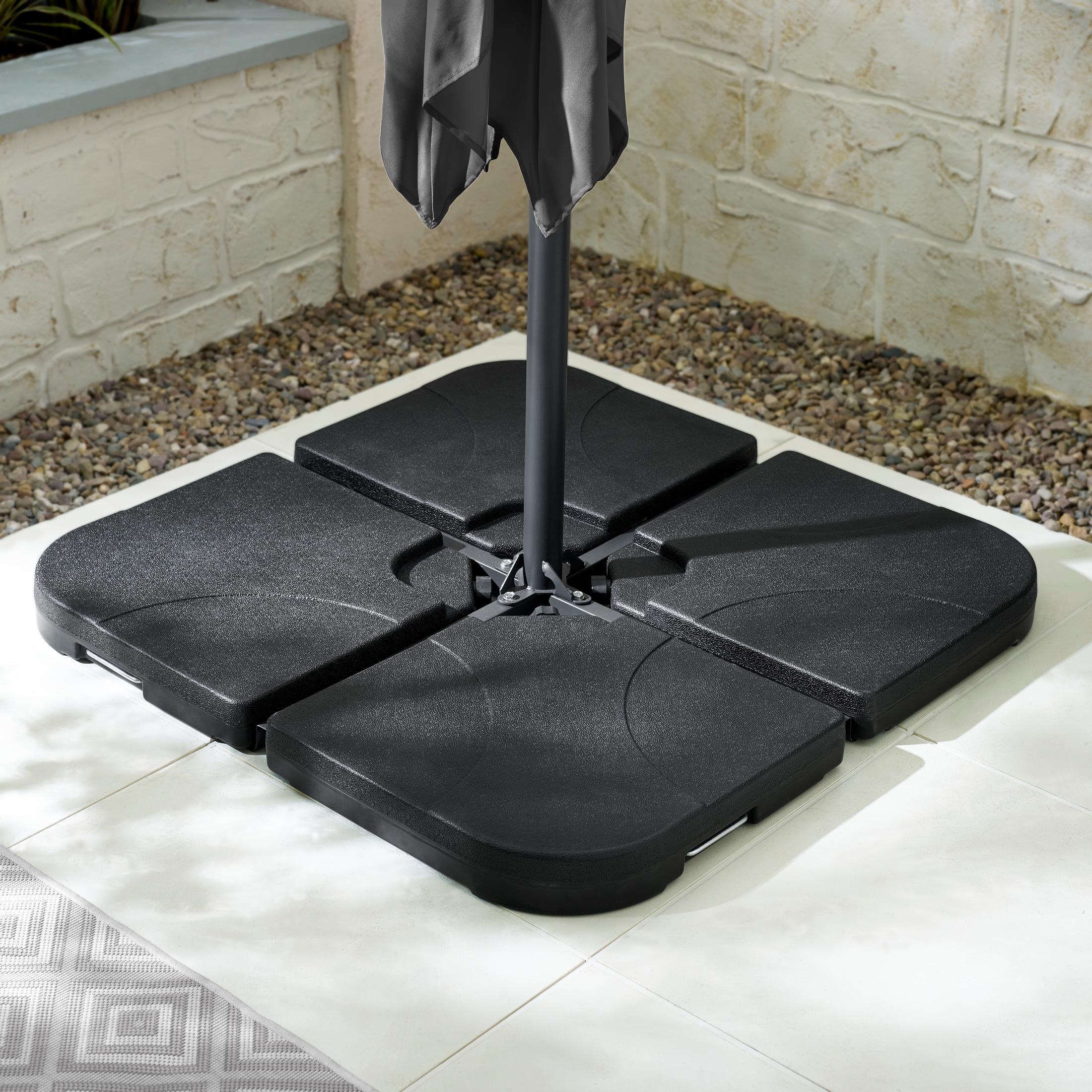 Cantilever Grey Square Garden Parasol & Base Set — image 4