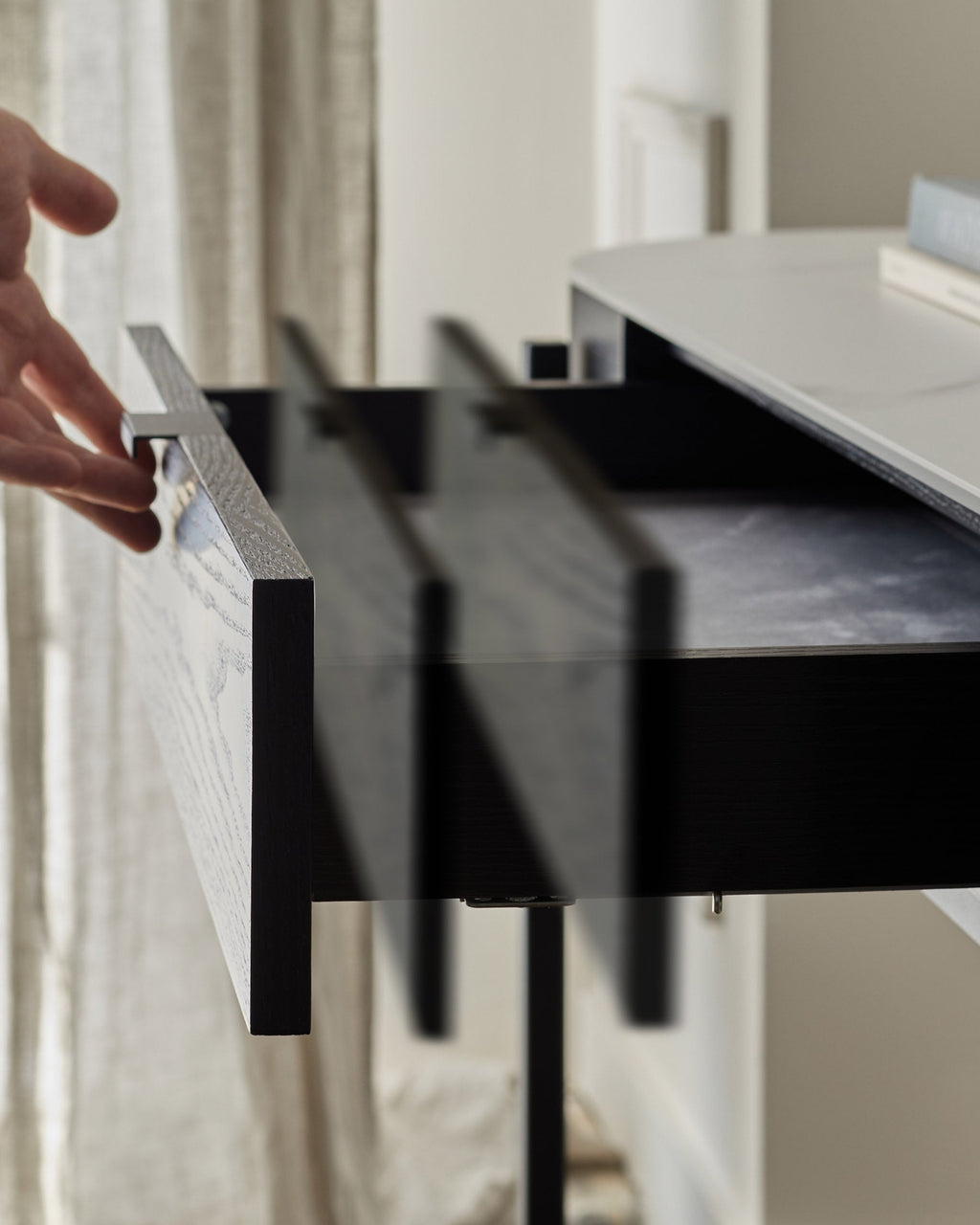 Carmen Black Console Dressing Table with White Ceramic Top — image 6