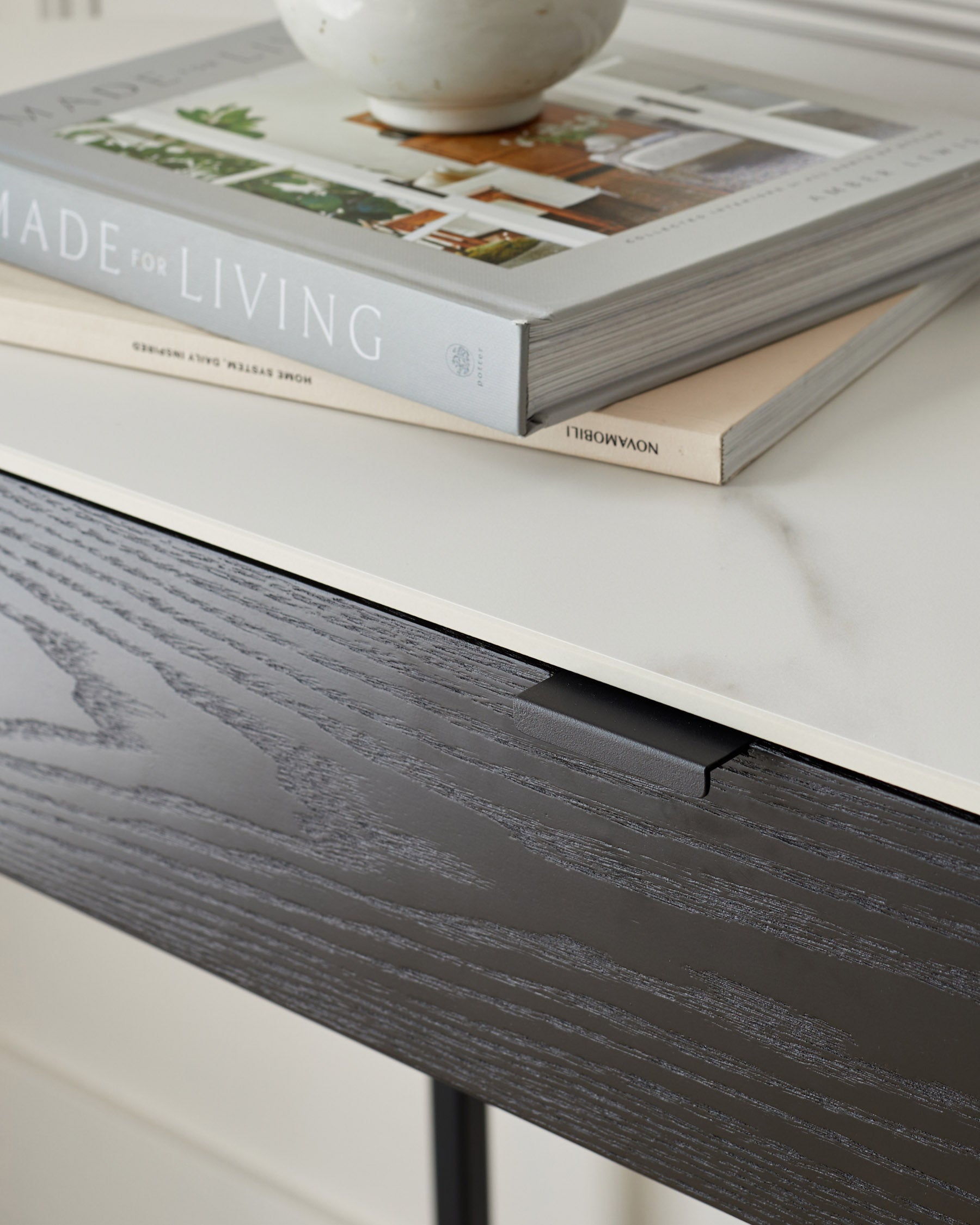 Carmen Black Console Dressing Table with White Ceramic Top — image 3