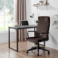 Centro Brown Velvet Reclining Office Chair — image 1