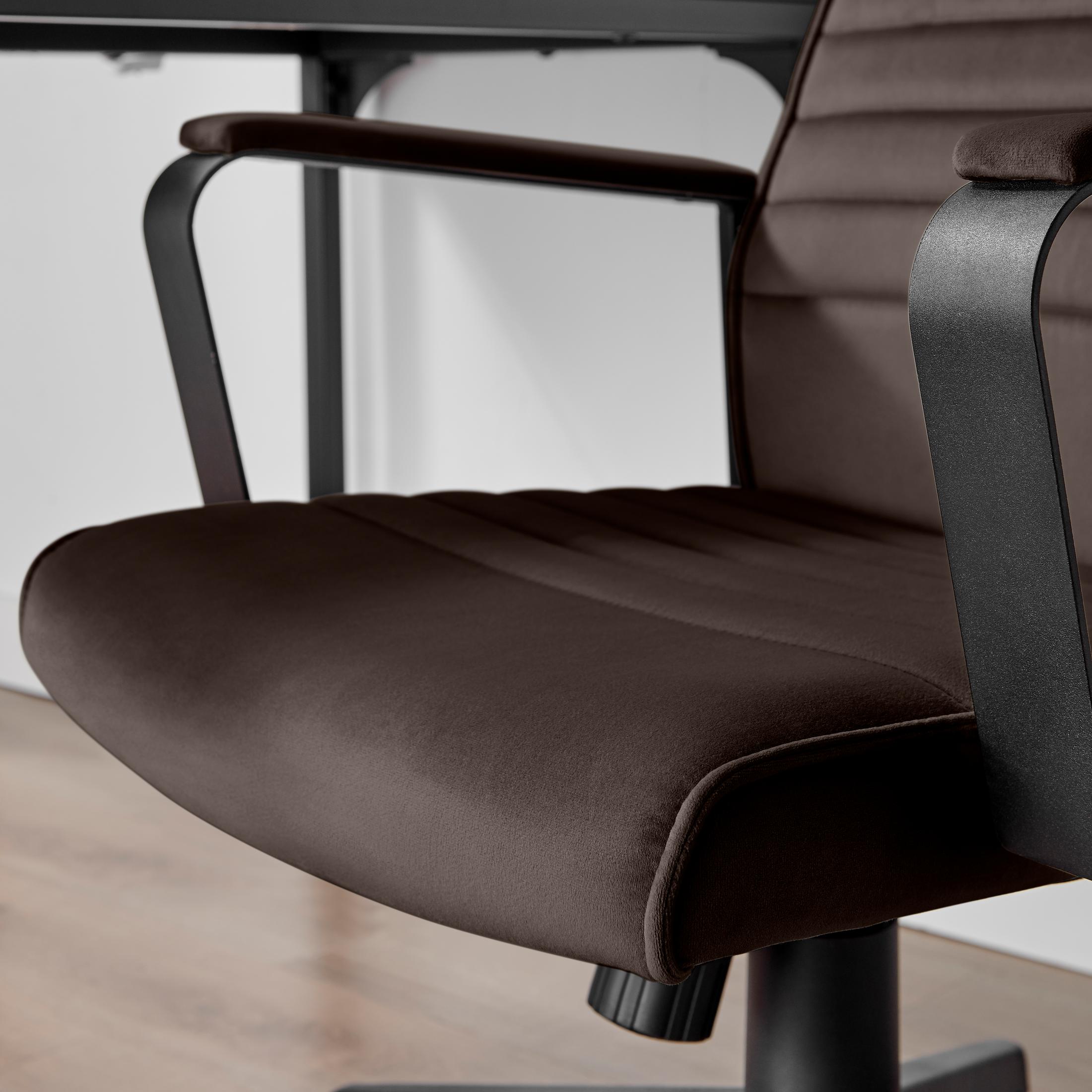 Centro Brown Velvet Reclining Office Chair — image 5