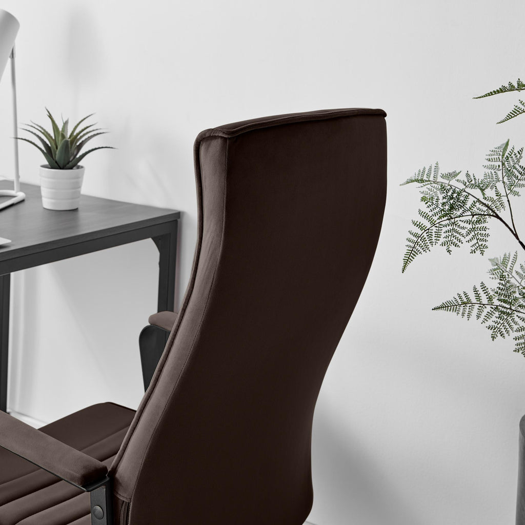 Centro Brown Velvet Reclining Office Chair — image 6