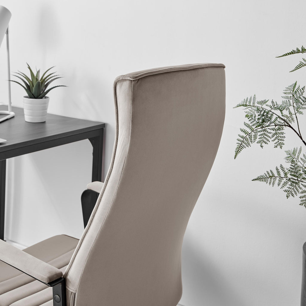 Centro Cappuccino Beige Velvet Swivel Office Chair — image 6