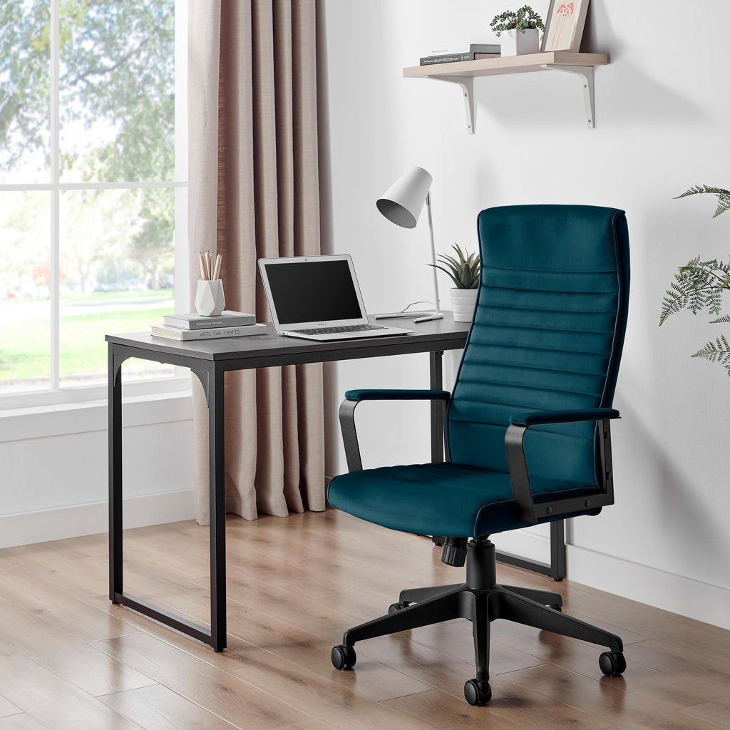 Centro Blue Velvet Reclining Office Chair — image 8