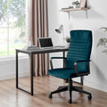 Centro Blue Velvet Reclining Office Chair — image 1