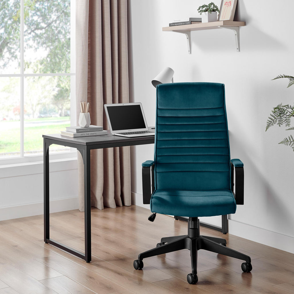 Centro Blue Velvet Reclining Office Chair — image 9