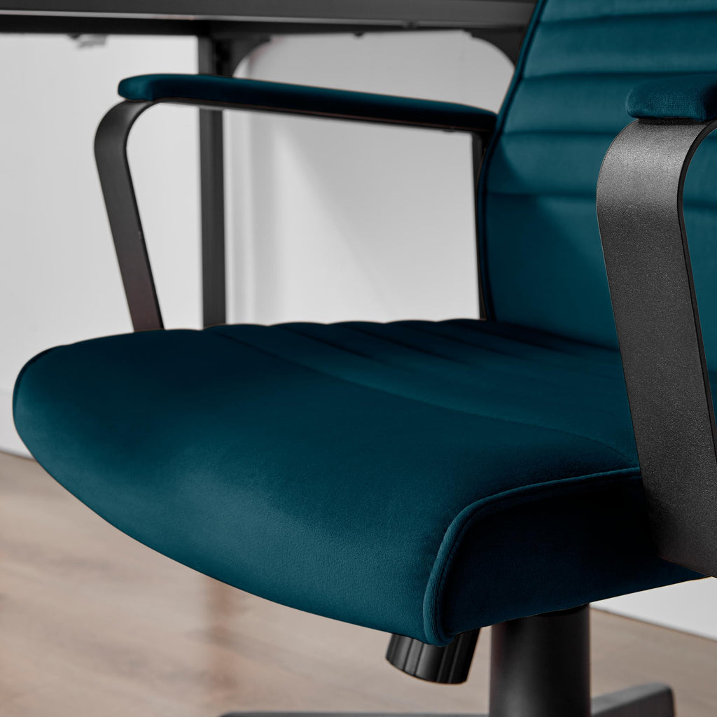 Centro Blue Velvet Reclining Office Chair — image 5